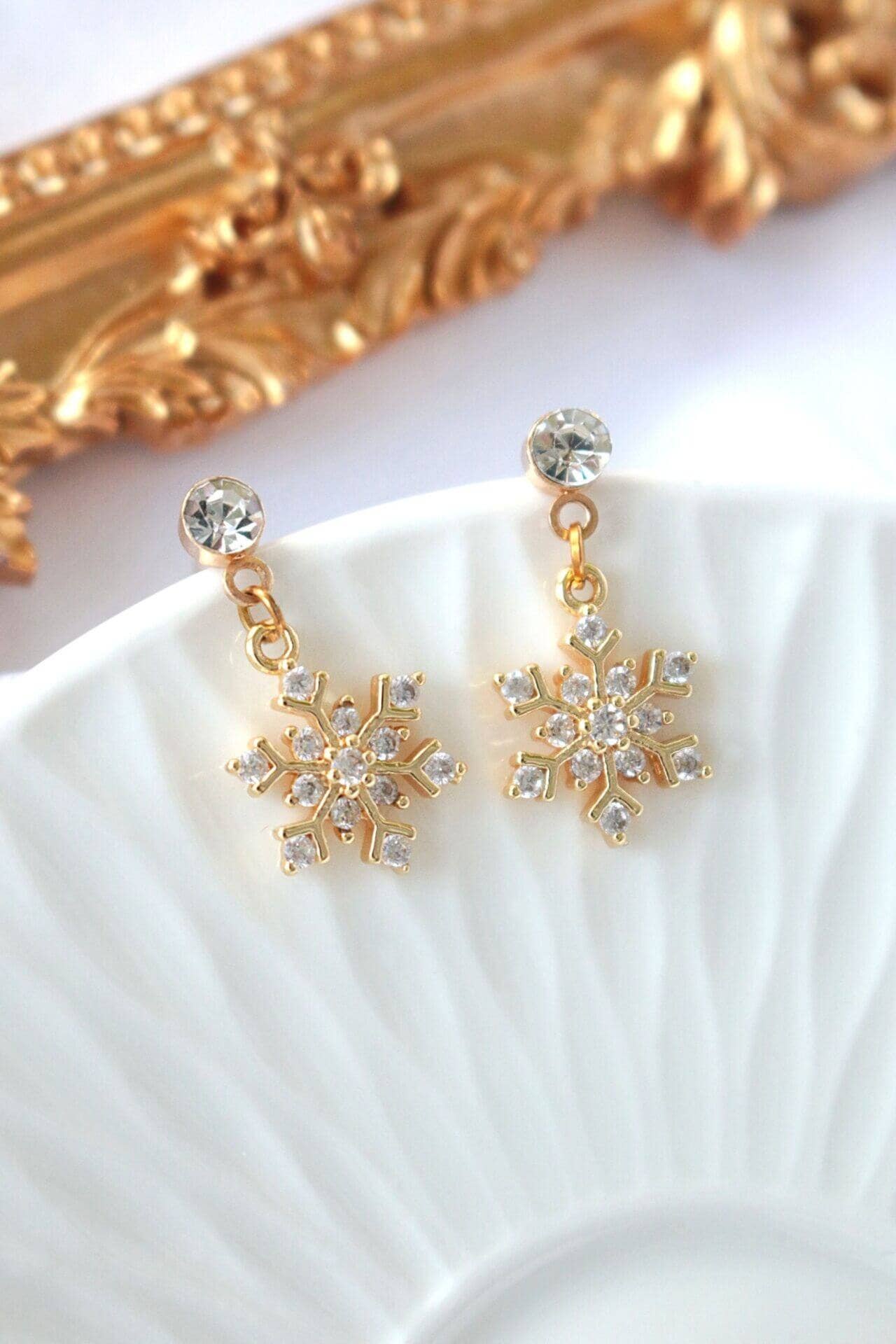 Let it snow | 24k vergoldete Ohrringe