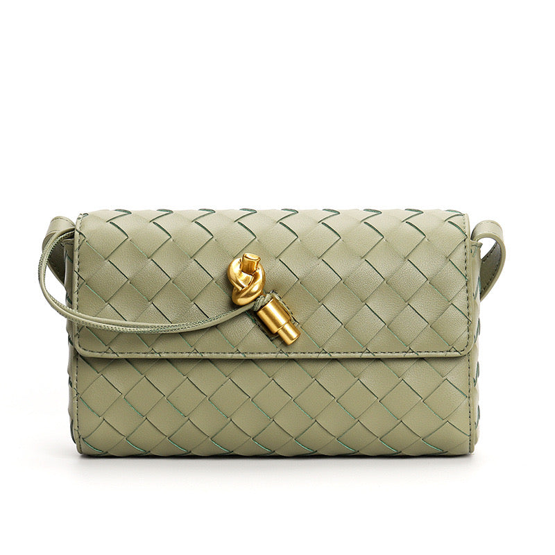 Leather woven envelope bag