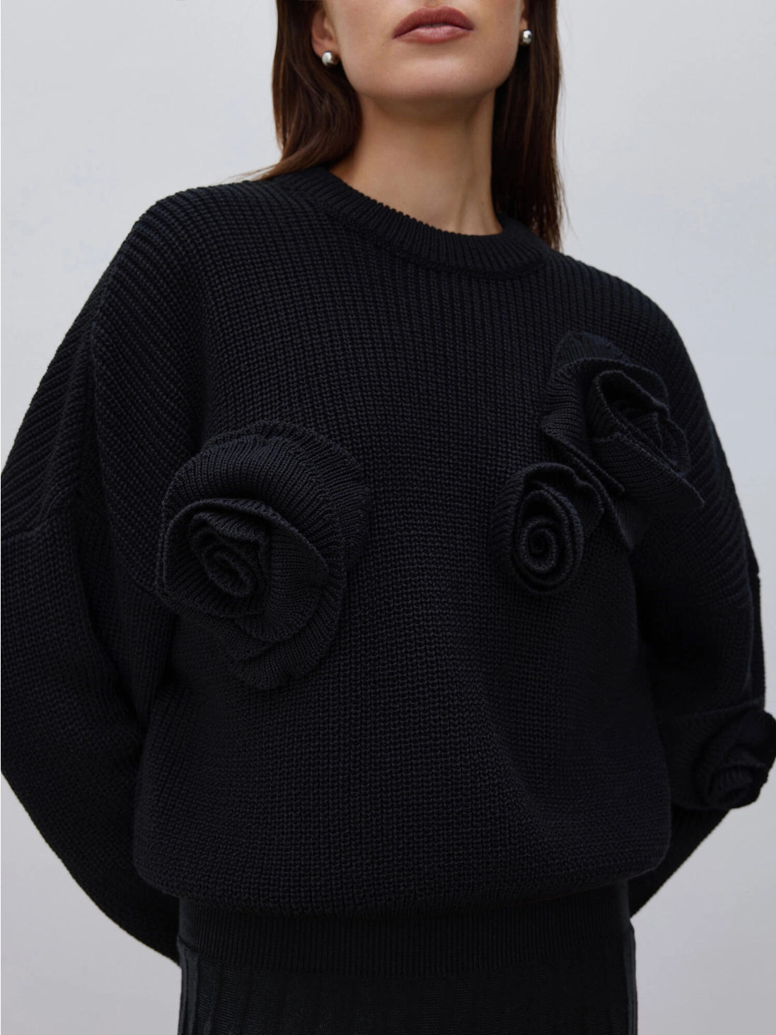 Pull décoré grande taille rose