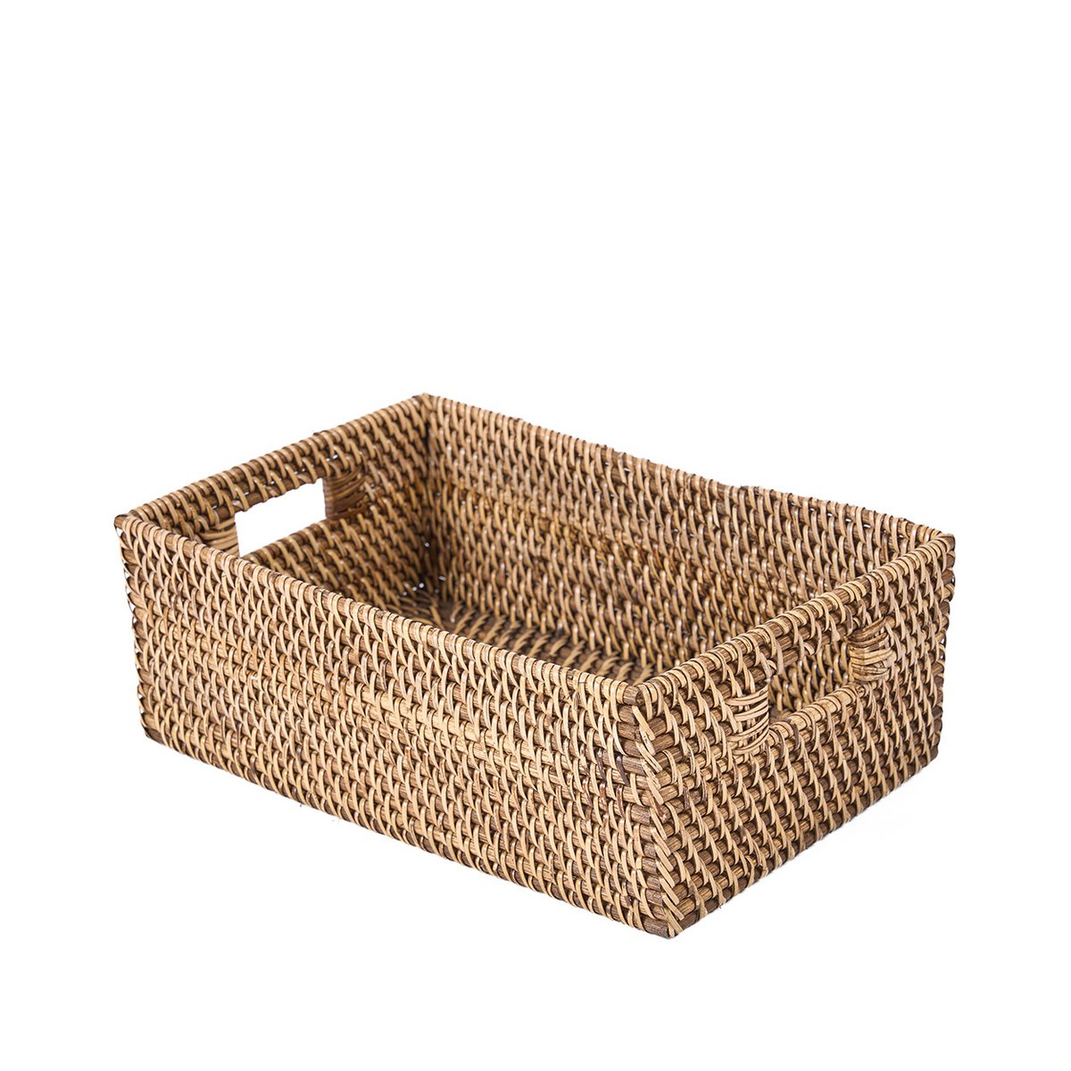 Rechteckiger Aufbewahrungskorb aus Rattan – Natur Braun