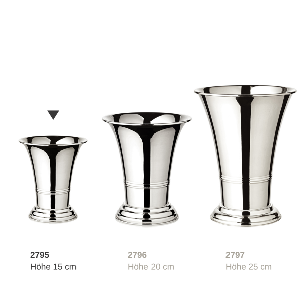 Trompetenvase Silber 15 cm | EDZARD