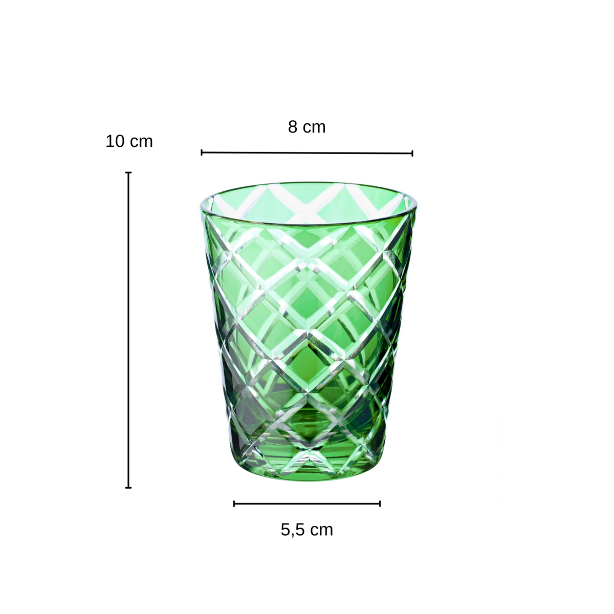 Dio Green Crystal Glasses 6-pack 10 cm | EDZARD
