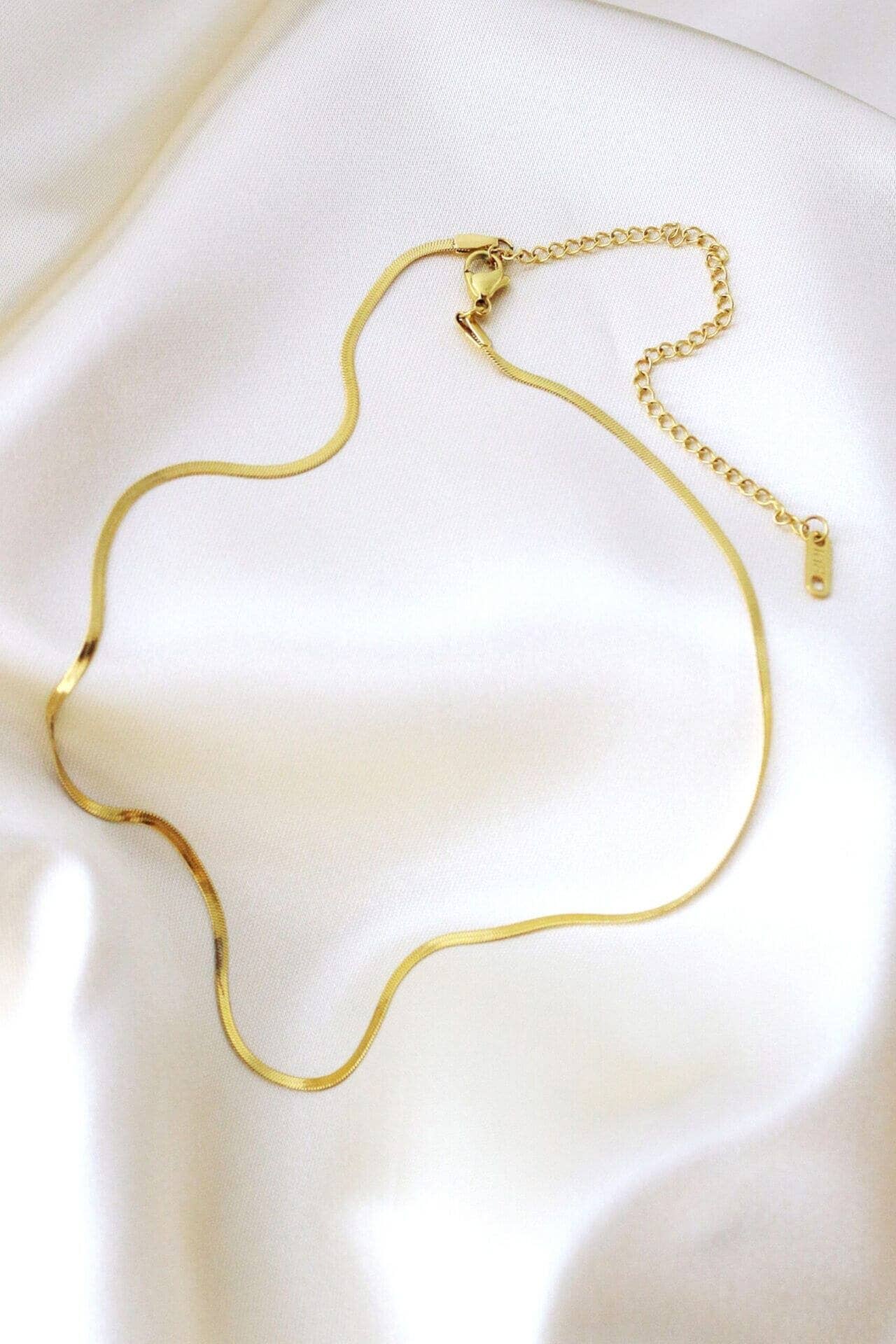 Collier Ras du Cou Maille Plate | Plaqué Or 18 Carats