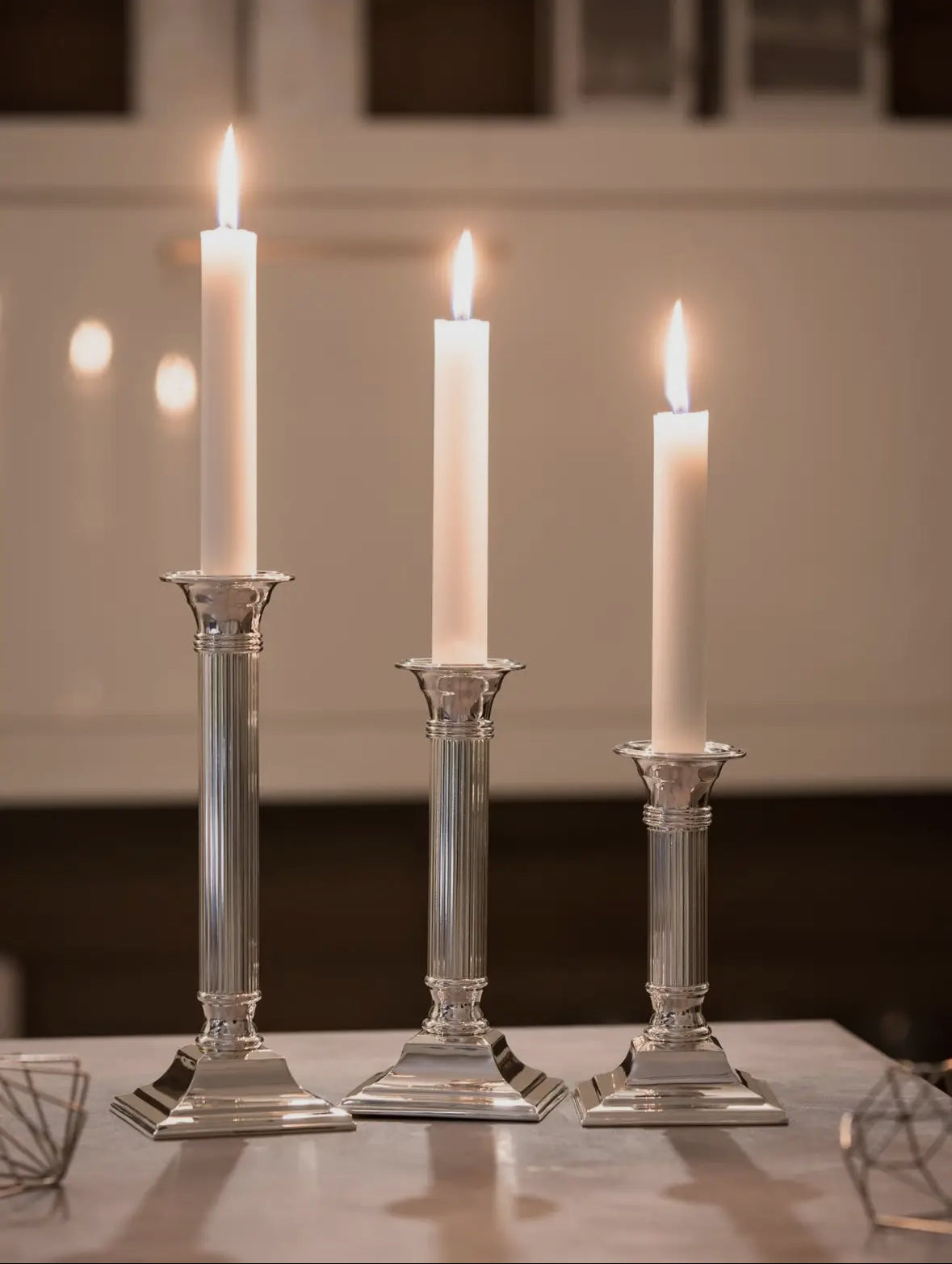 Lincoln Kerzenständer – Silberfarben (mehrere Höhen)