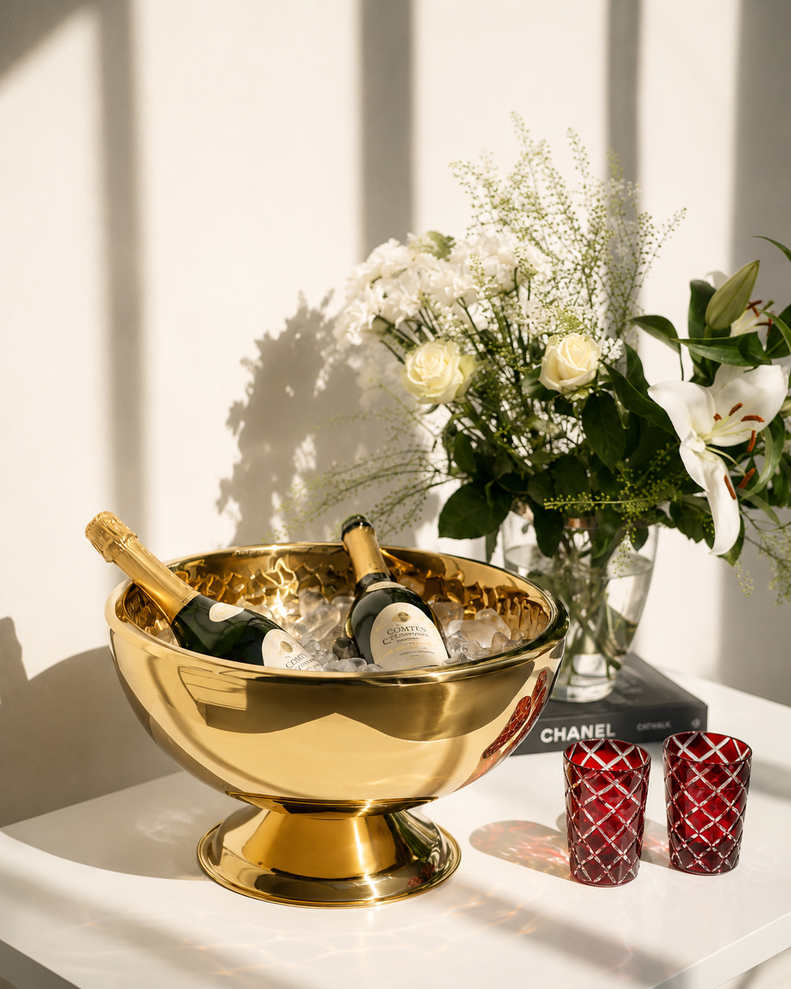 Dio Glas – Lot de 4 verres colorés à motif diamant taillé