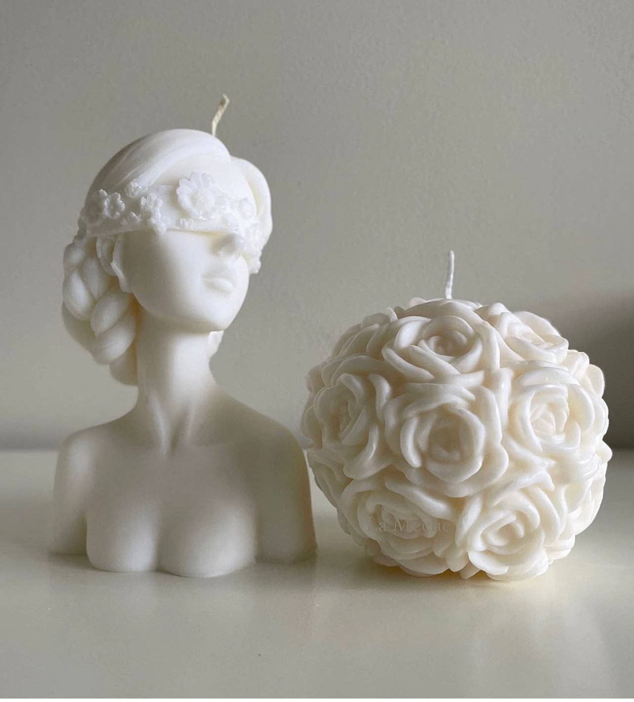 Boule lumineuse de roses | Bougie de soja faite à la main