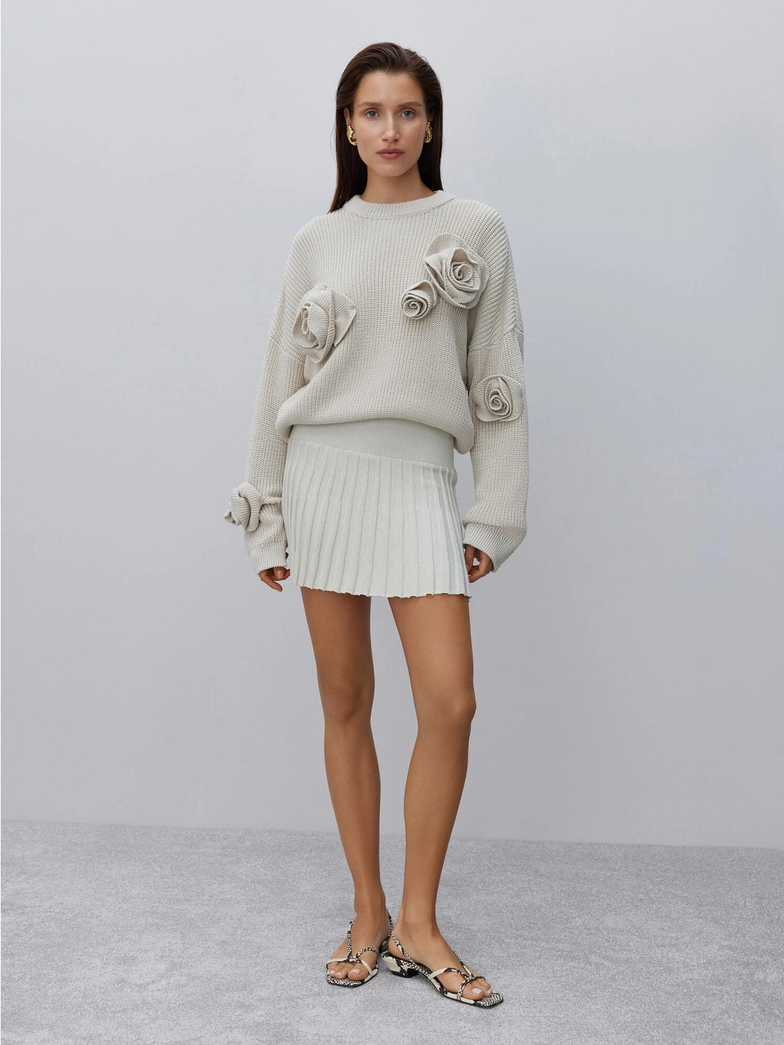 Pull décoré grande taille rose