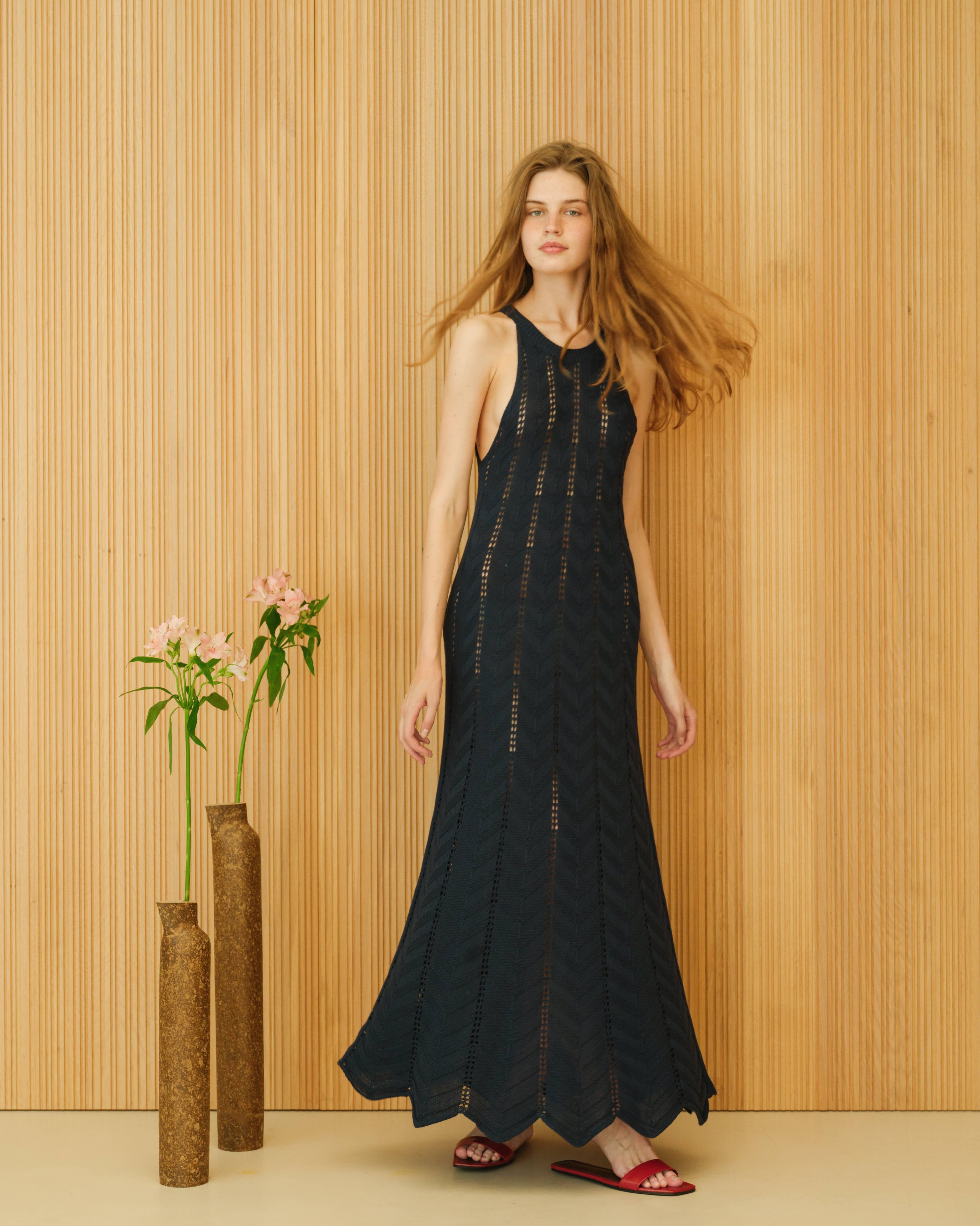 Lèmme – Zigzag Crochet Dress i 100% Italiensk Bomull