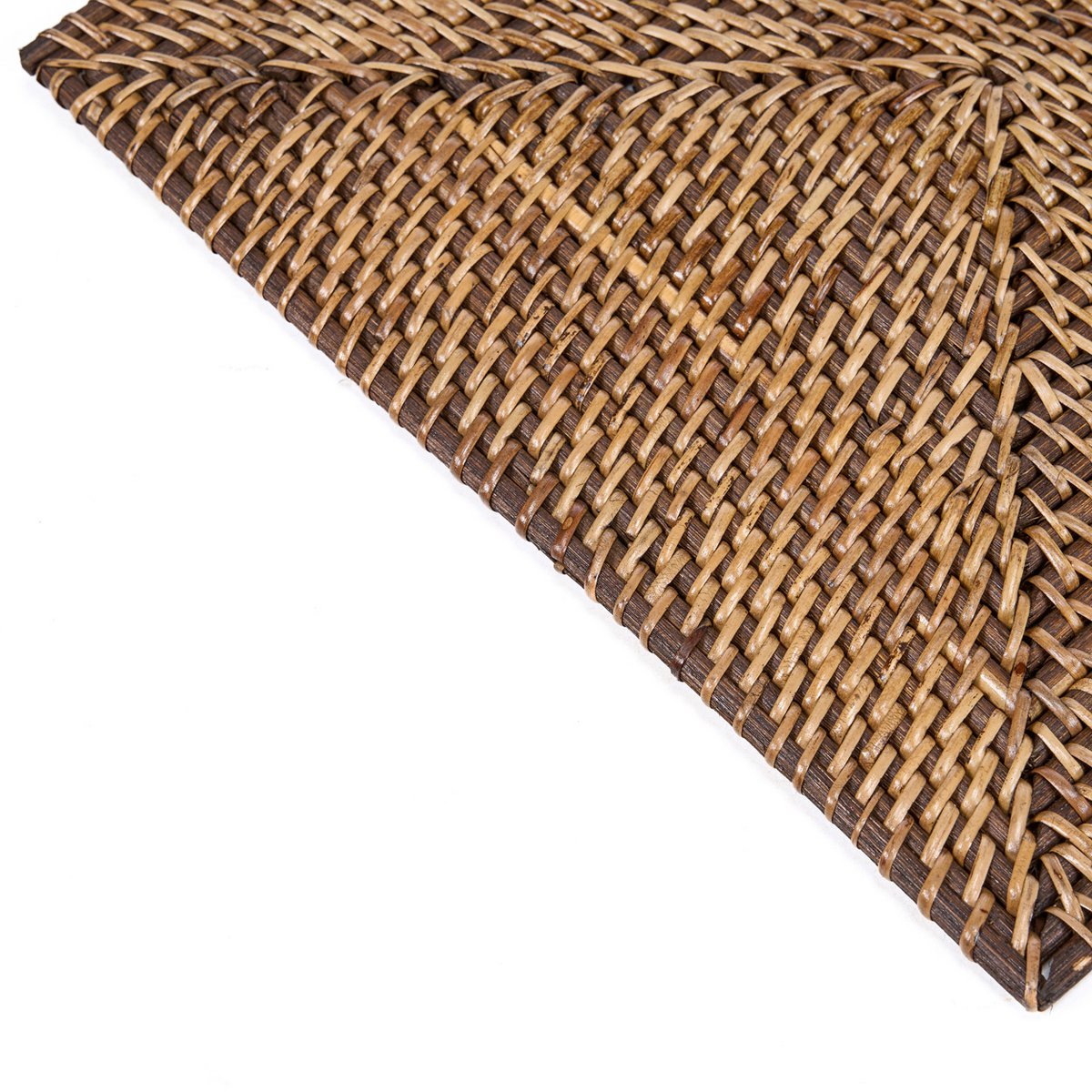 Rechteckiges Rattan-Tischset 40x30 cm | Natur Braun