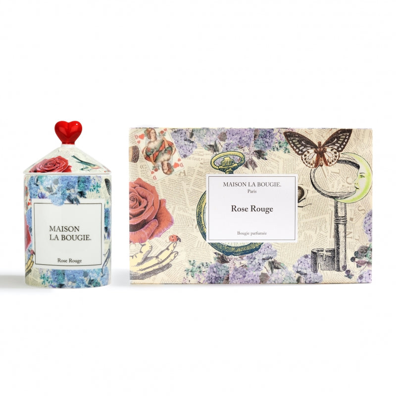 Rose Rouge - Bougie parfumée en céramique artisanale | Maison La Bougie