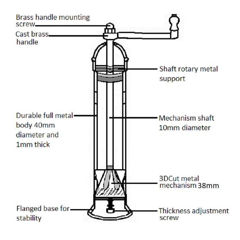 Alexander Handcrafted Mills
« Grand moulin en laiton » – moulin à poivre de 25 cm