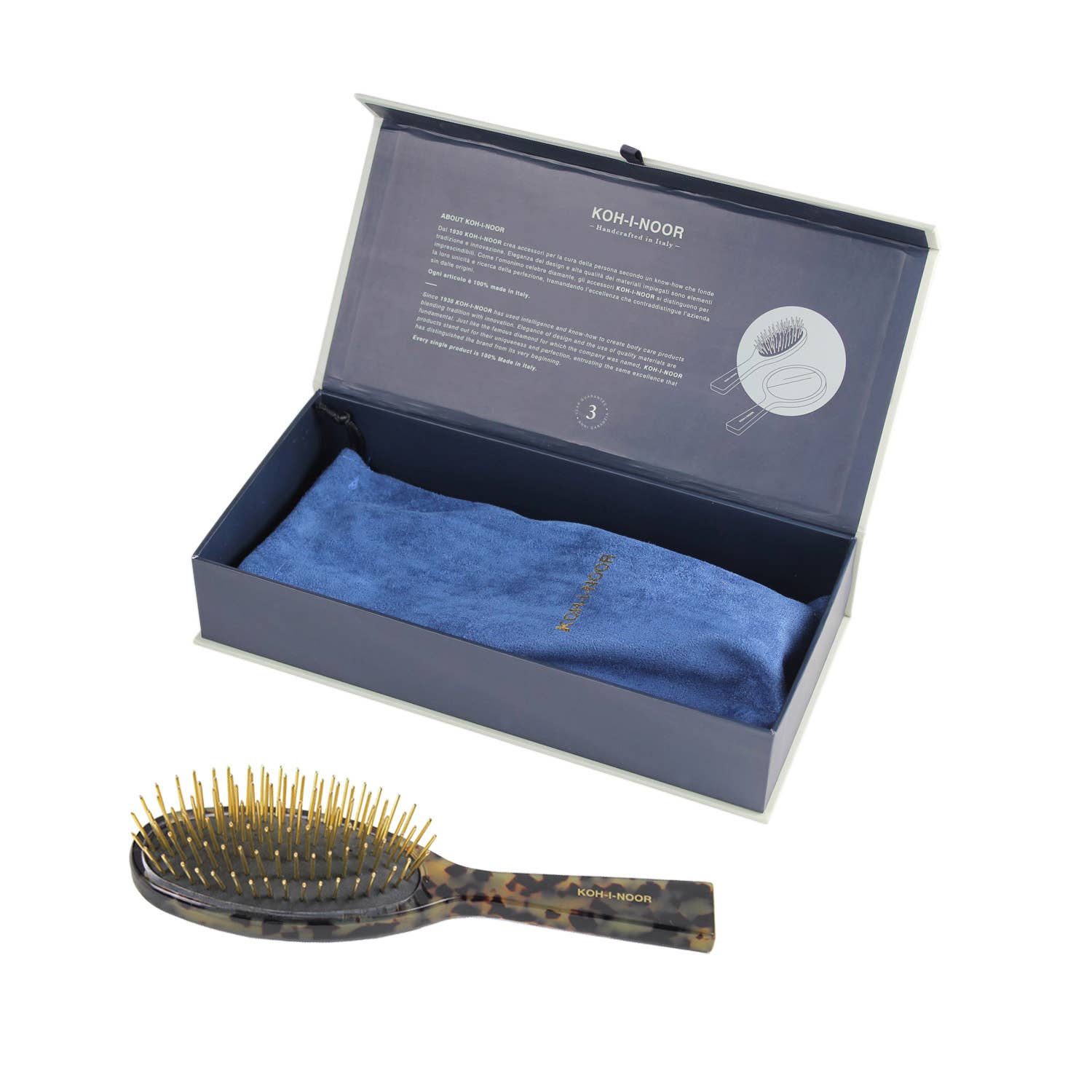 LUXUS | Handgefertigte exklusive Haarbürste mit goldenen Spitzen