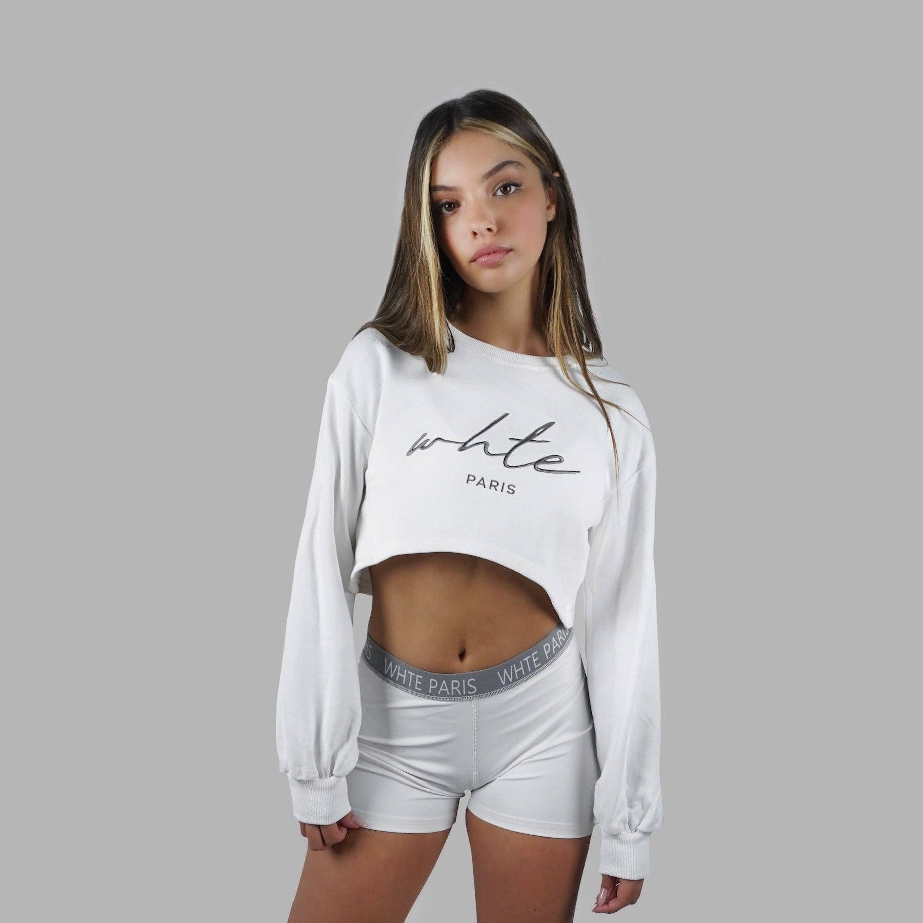 Pull Court Signature Blanc