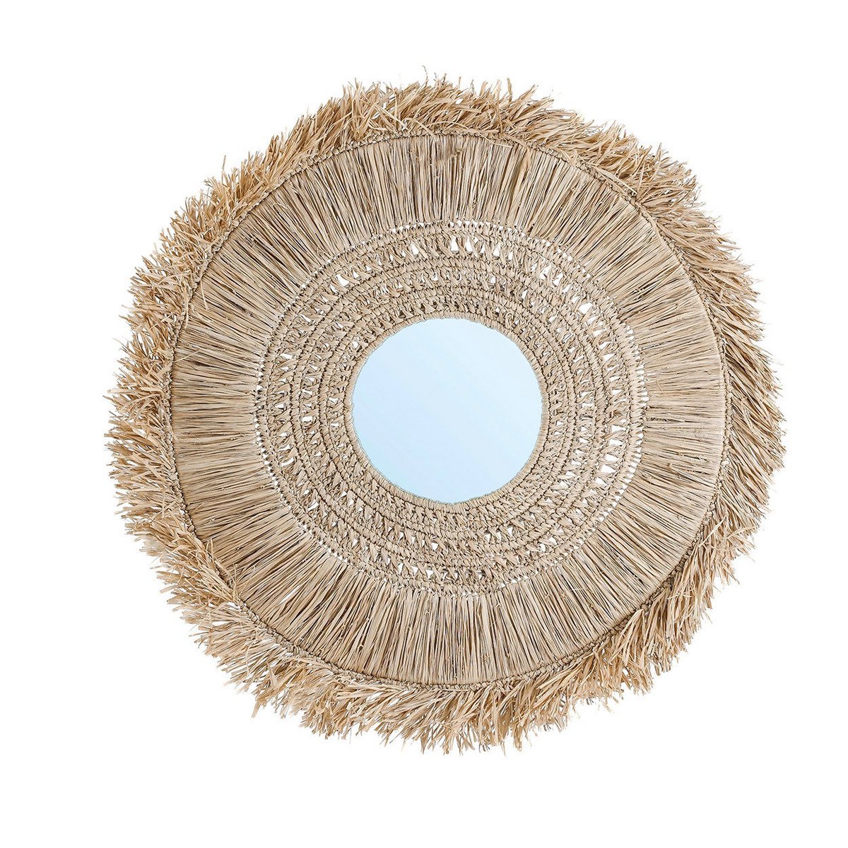 Le miroir Yuki - Herbe naturelle | Ø 70cm