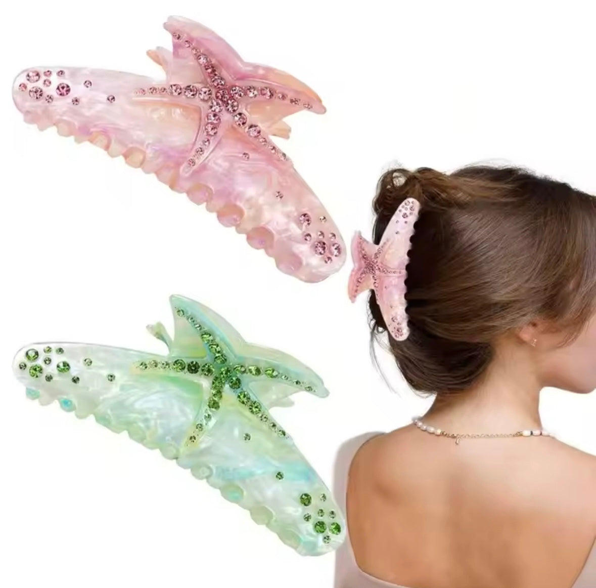 Pince à cheveux Étoile de mer | Rêve de vacances scintillant