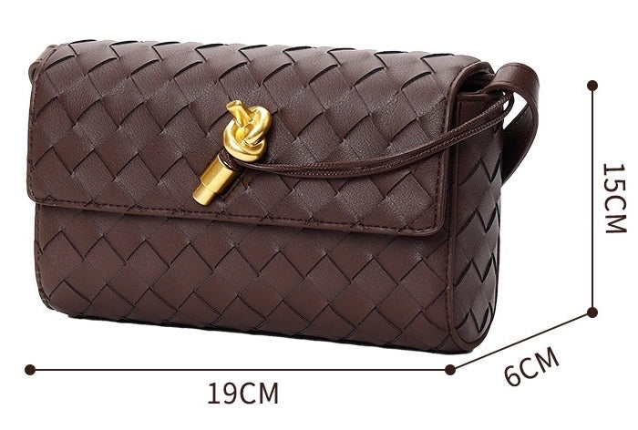 Leather woven envelope bag
