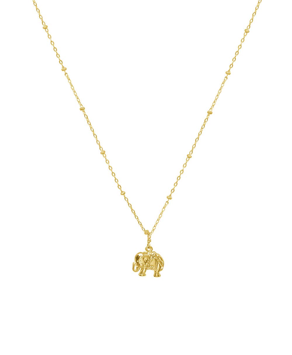 Lucky Elephant Charm Necklace – Gold plated 14k
