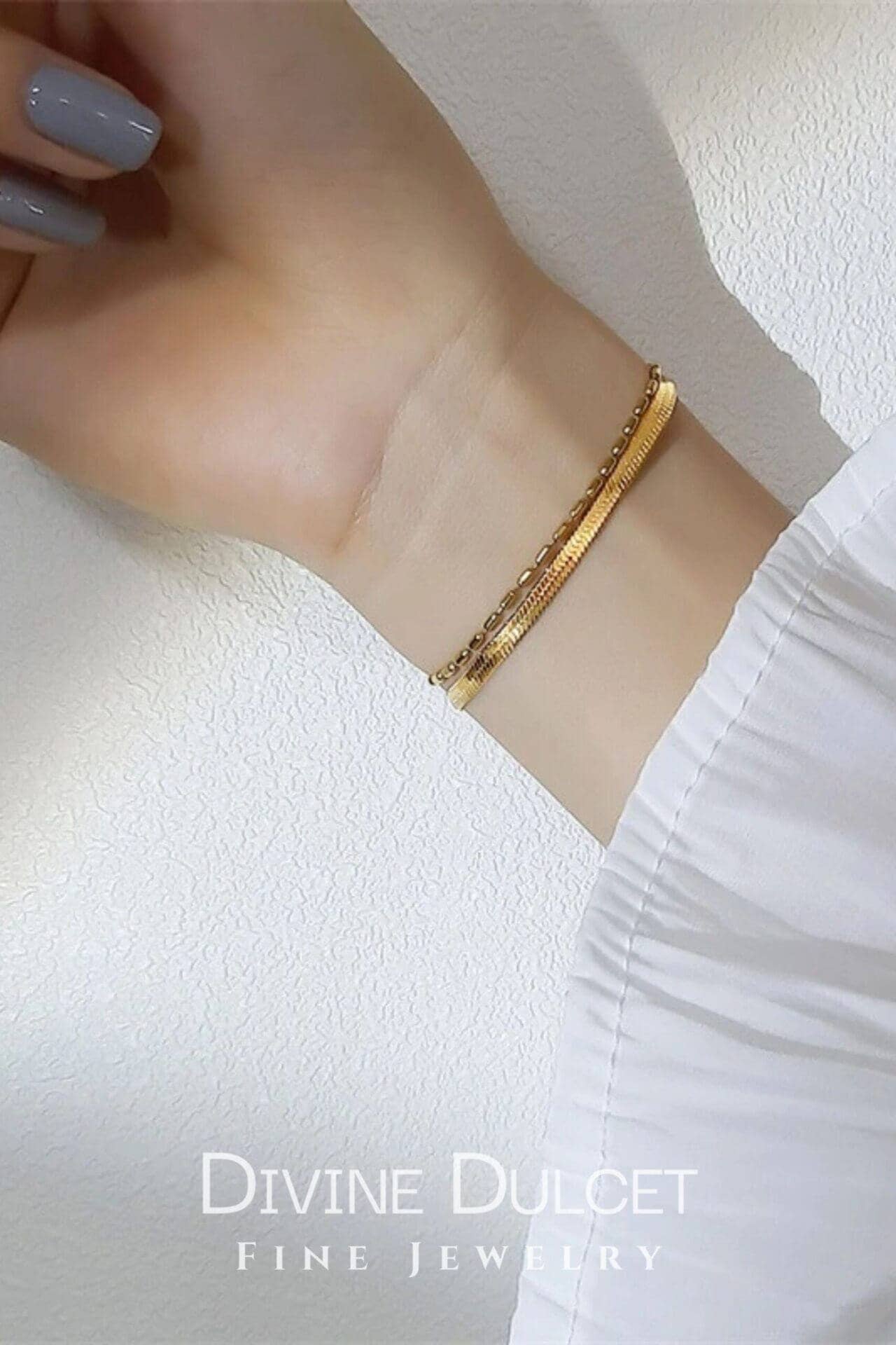 Doppelte Armbandskette | 18k Vergoldung