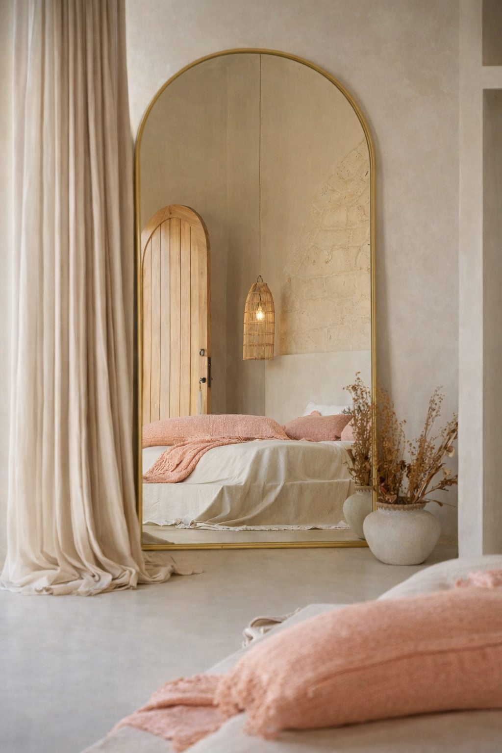 Fish Trap Taklampa – Natural ⌀22 × H62 cm