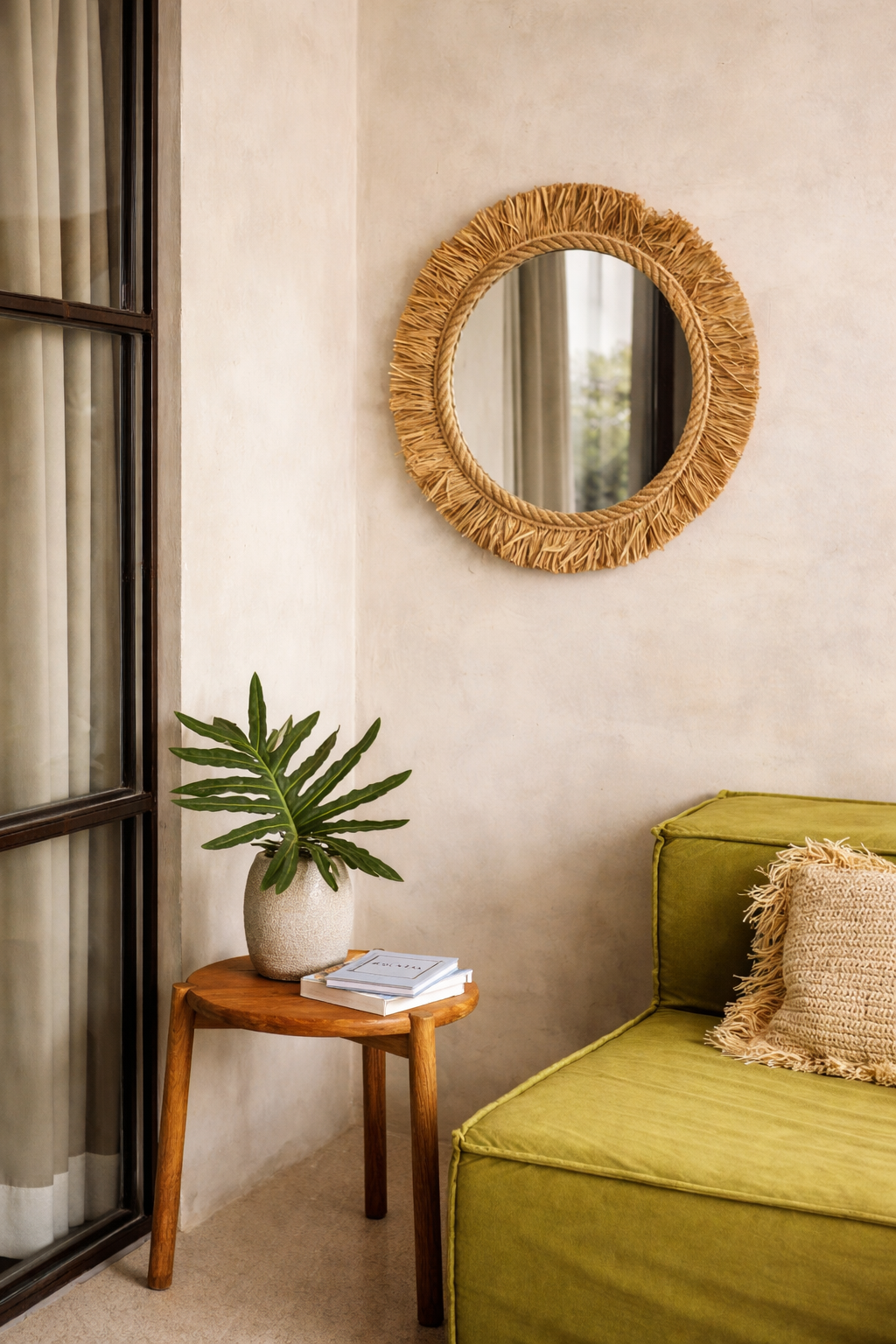 Tahiti Spegel – Naturel ⌀ 60 cm