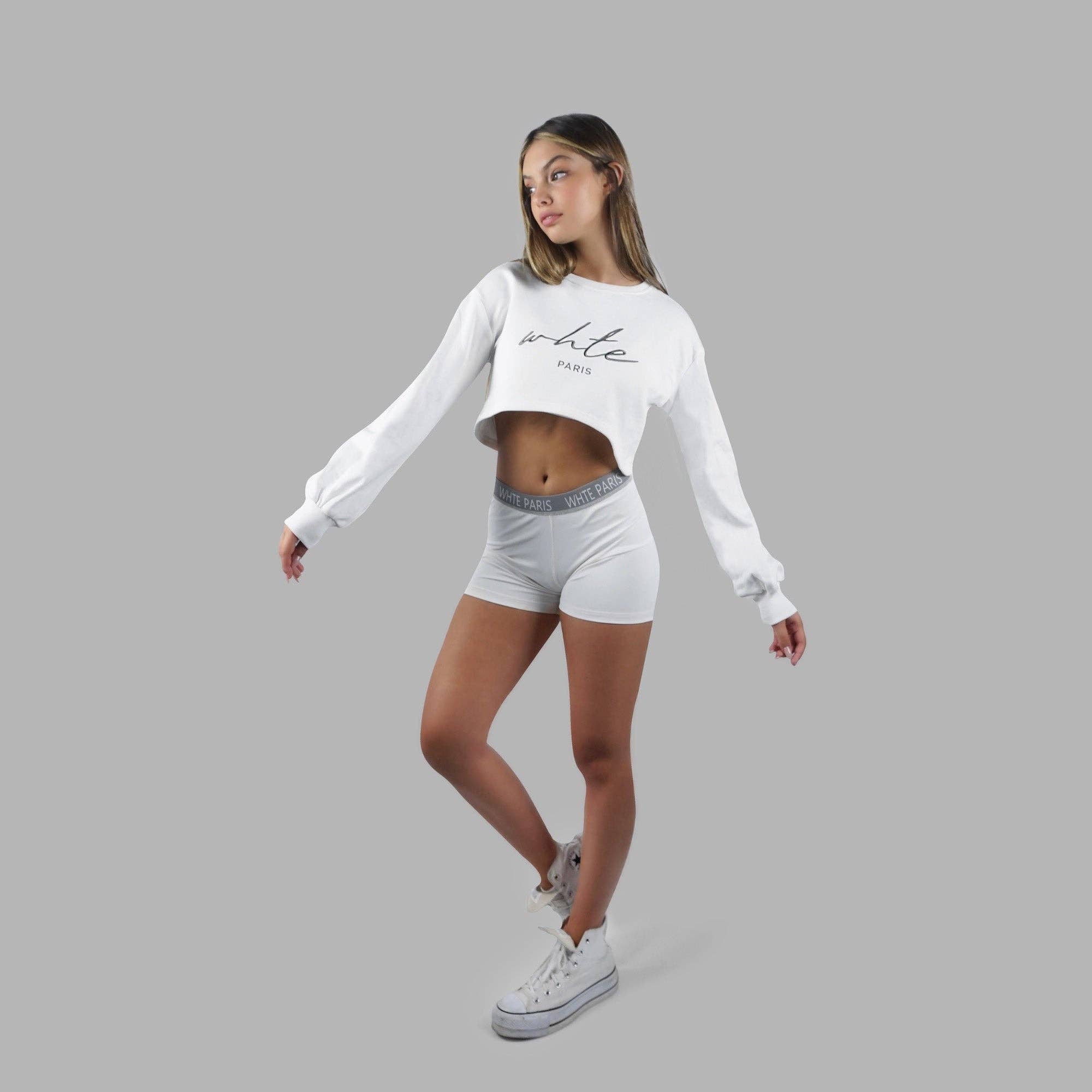 Pull Court Signature Blanc