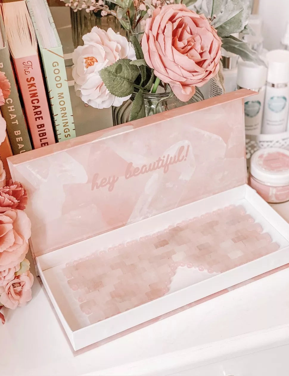 Rose Quartz Eye Mask, Aquamarine Beauty