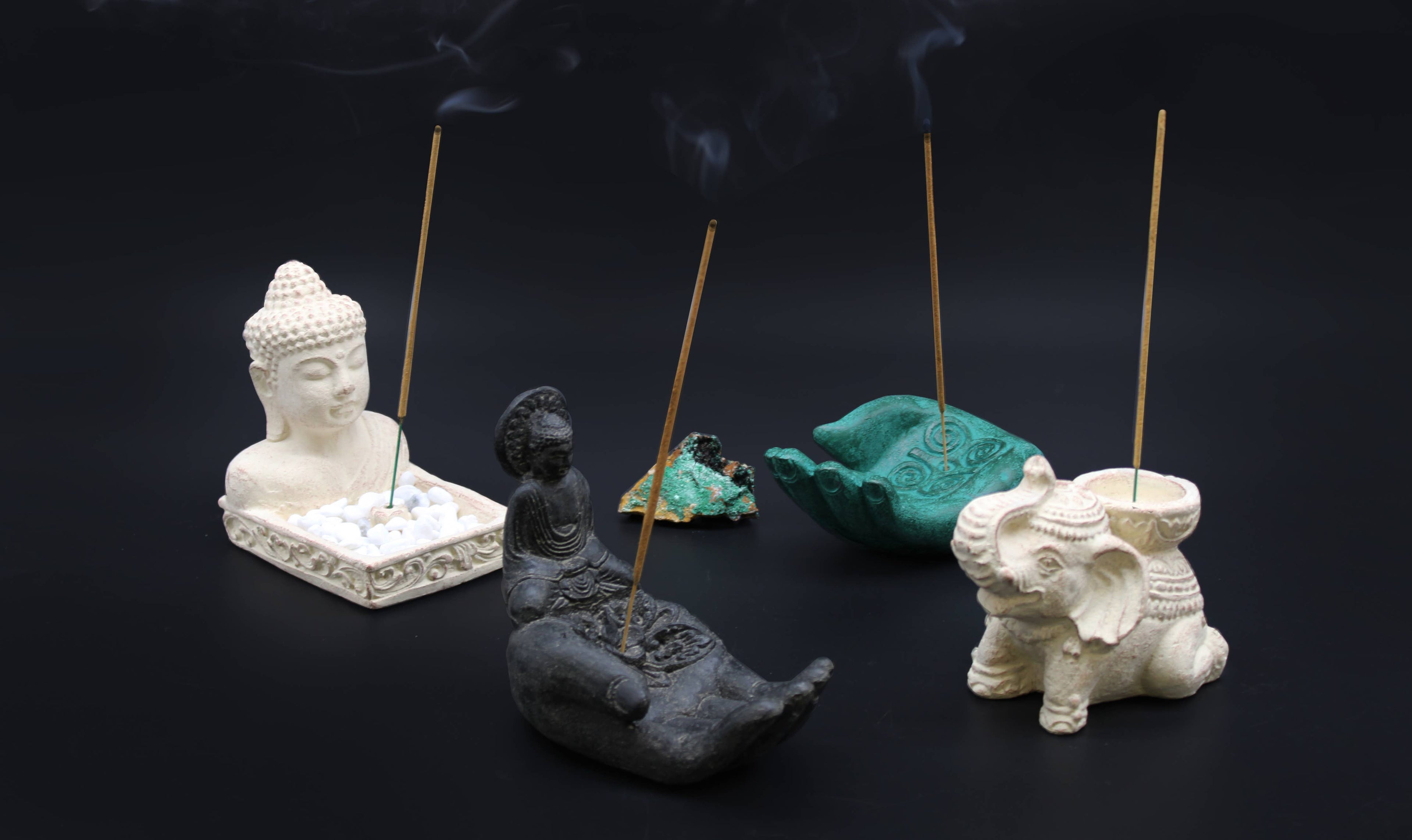 Elefant i Natursten – Rökelse- & Värmeljushållare | Handgjord i Bali