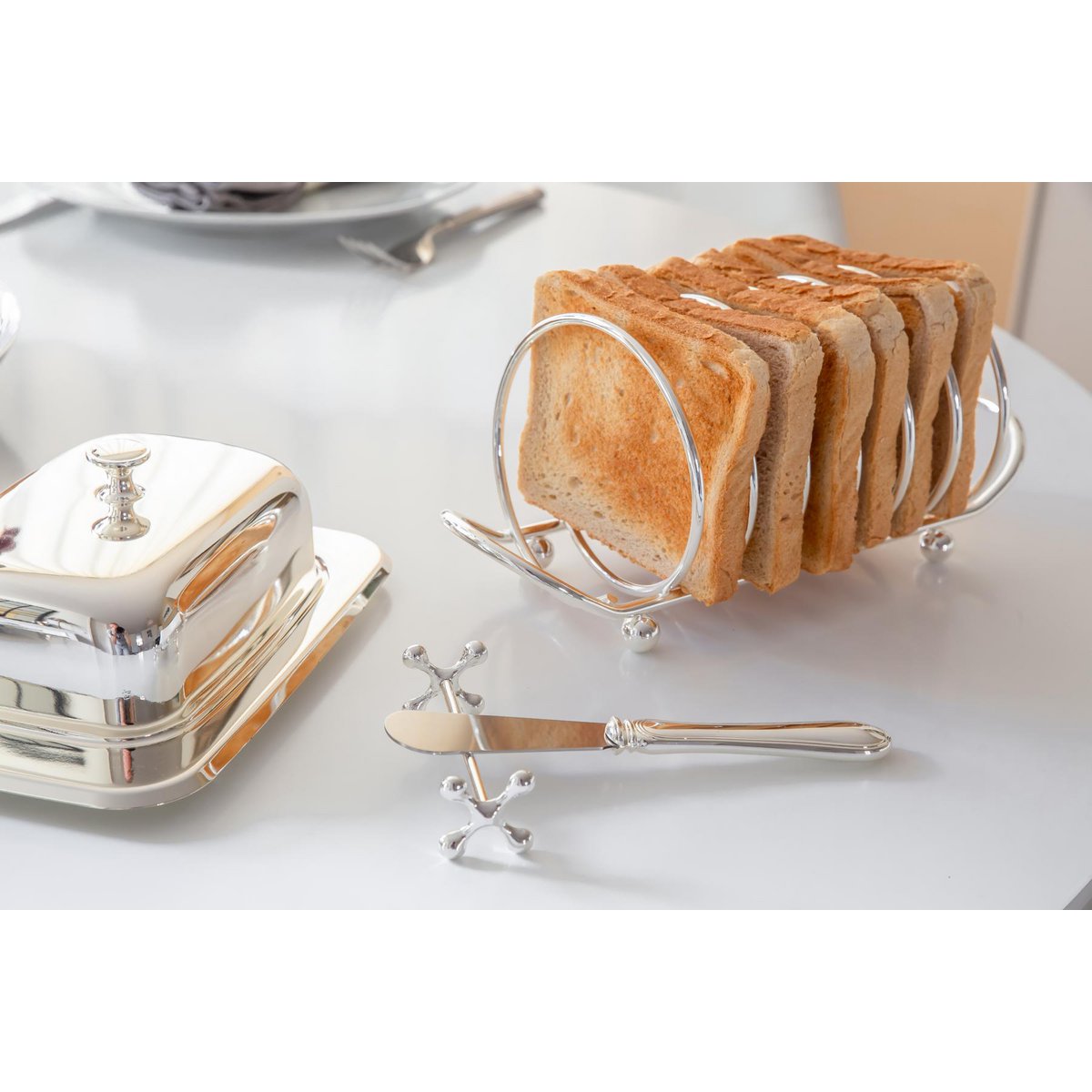 EDZARD | Toast Stand “String” – Silverpläterad