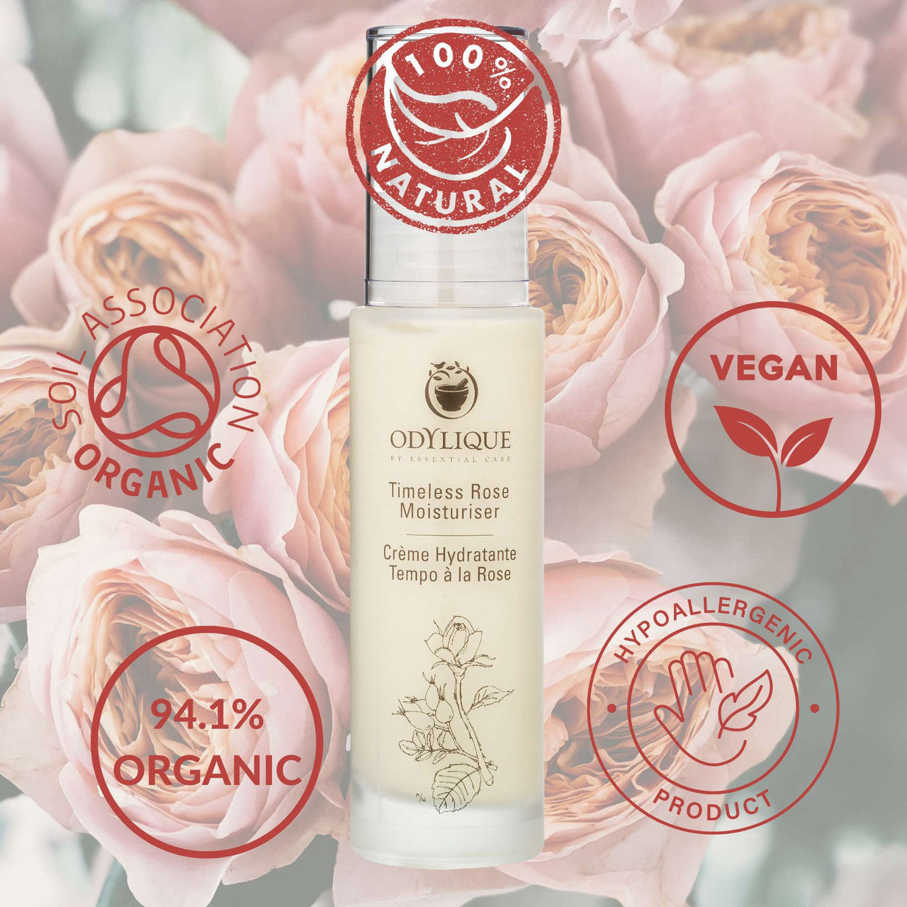 Crème Hydratante Rose Éternelle 50 ml, Odylique