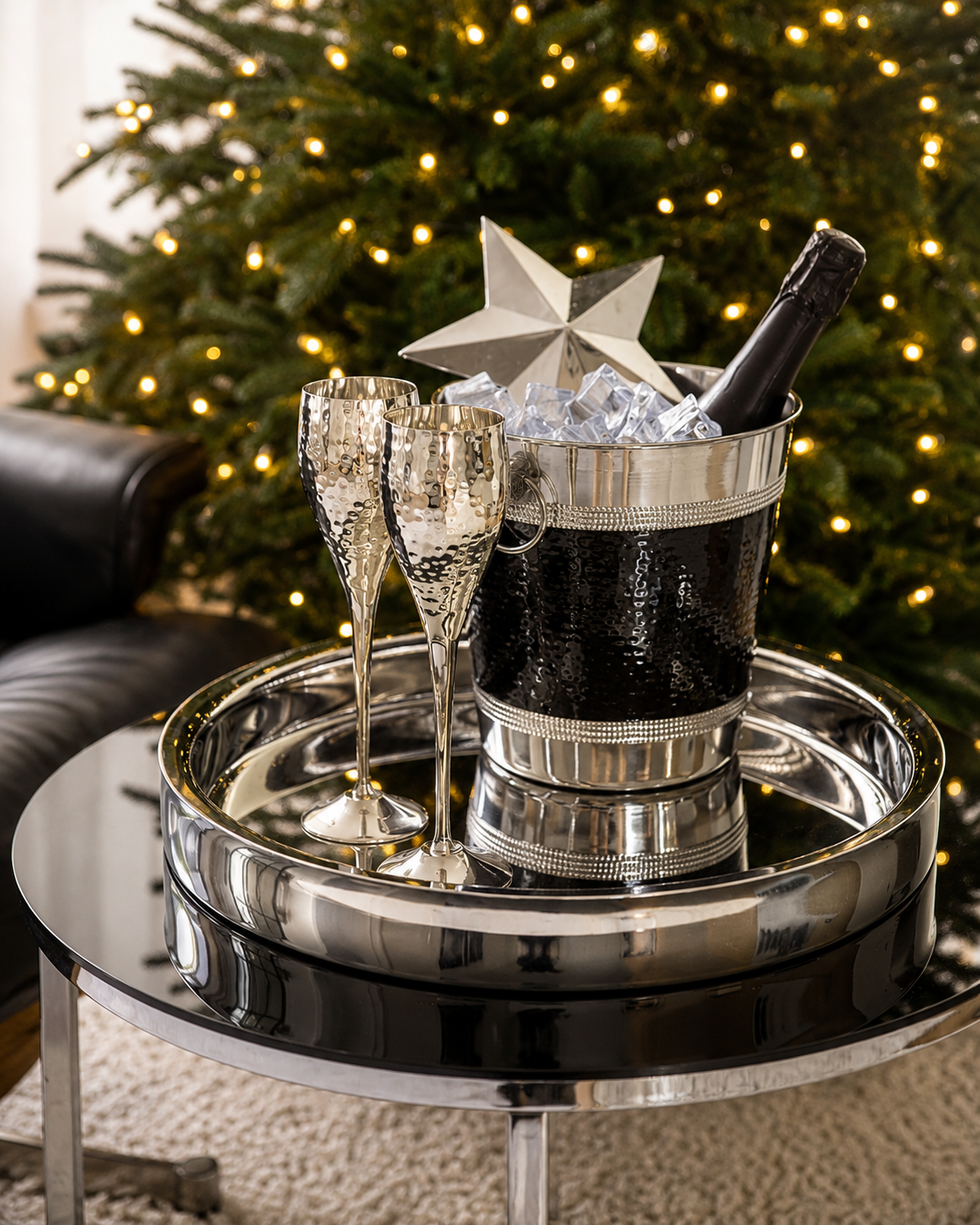 Dodo Champagnerglas in Silber 2er-Set | EDZARD