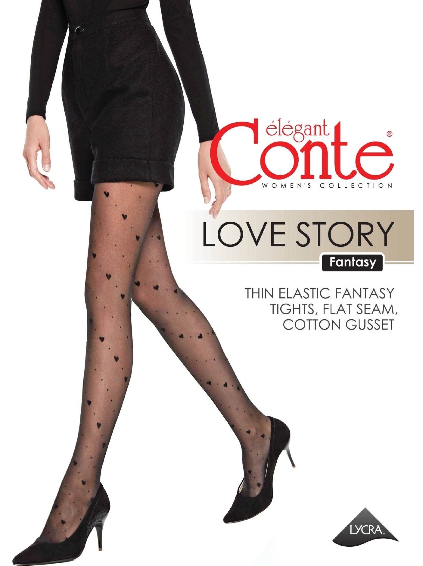 Strumpbyxor med hjärtan 20 DEN | CONTE "LOVE STORY"