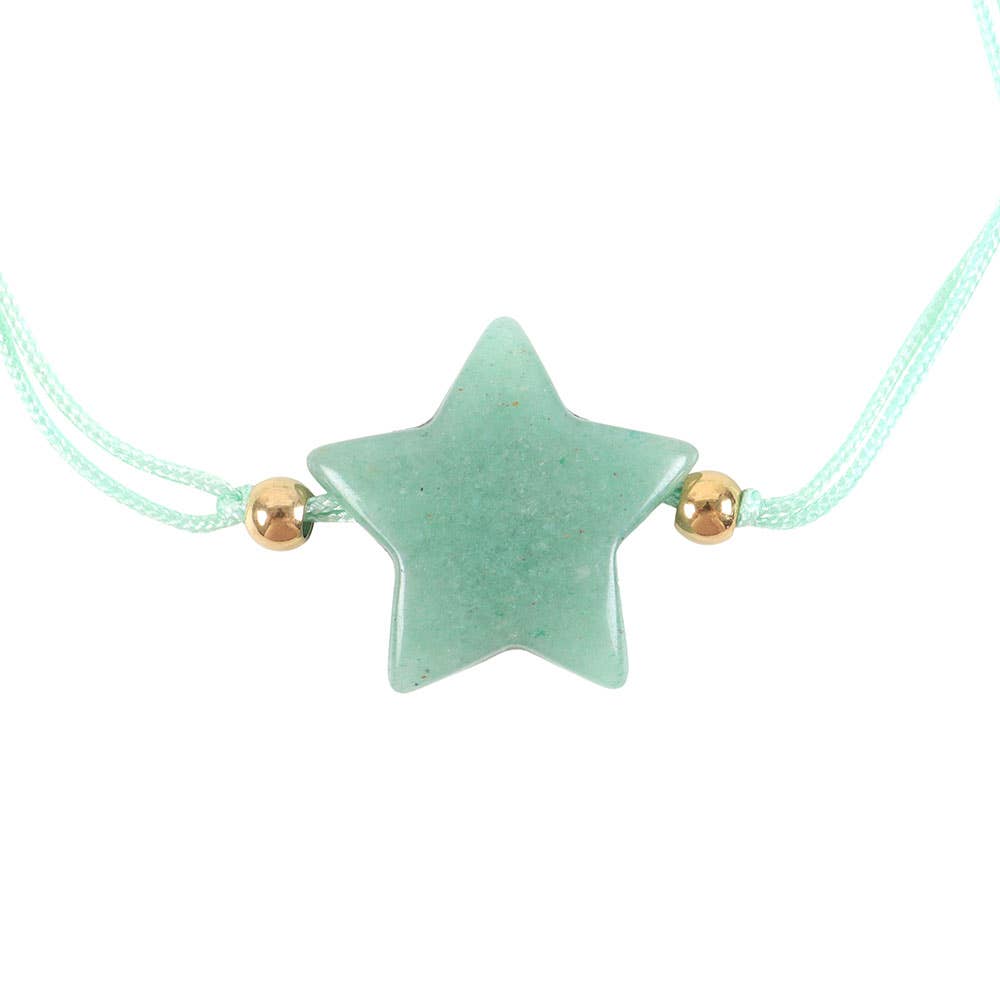 Brille de mille feux | Bracelet en Aventurine Verte avec Breloque Étoile