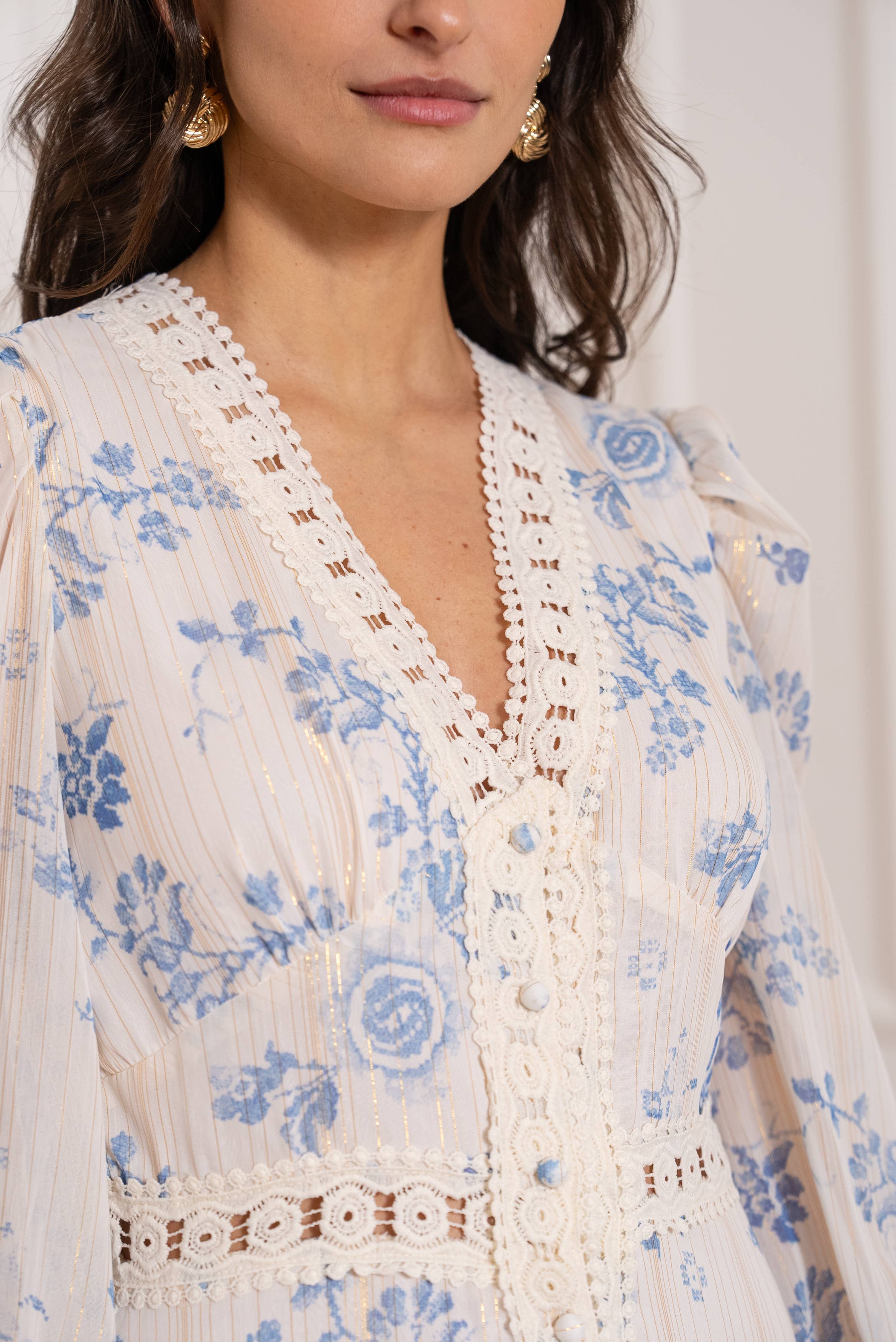 Robe longue en dentelle Avril – Floral