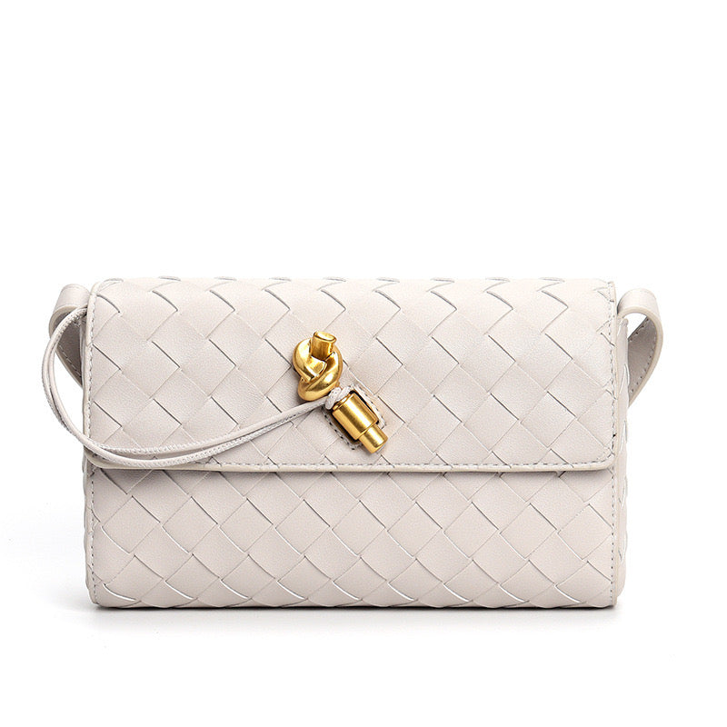 Leather woven envelope bag