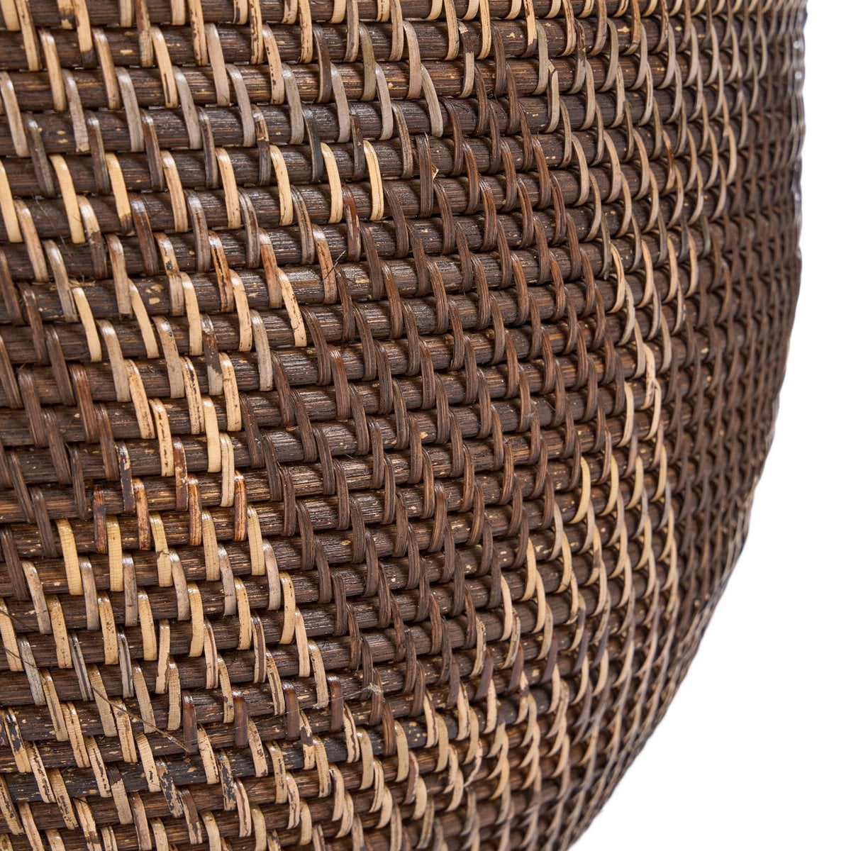 Panier de rangement en rotin avec couvercle – Marron Naturel (grand)