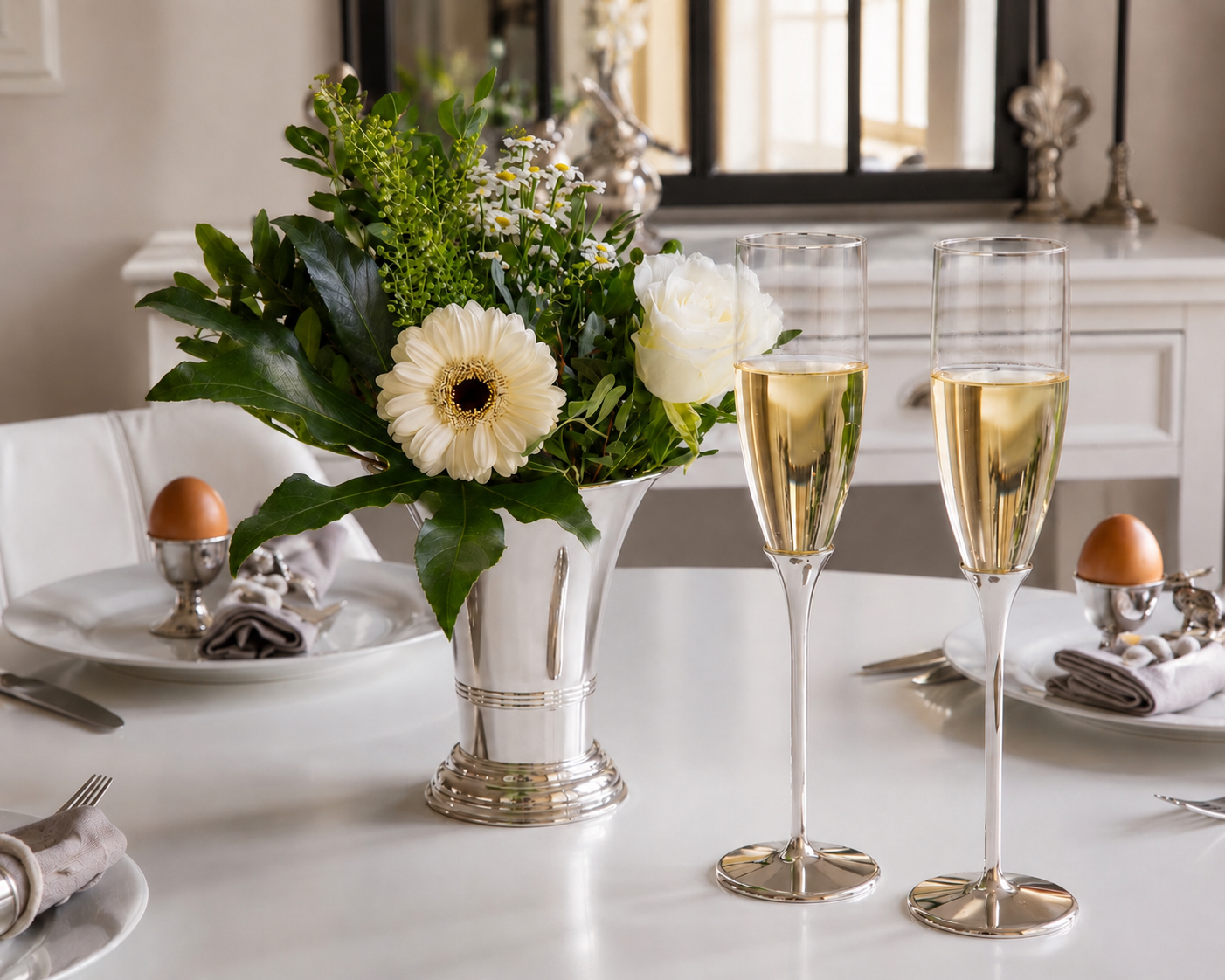 Trompetenvase Silber 15 cm | EDZARD