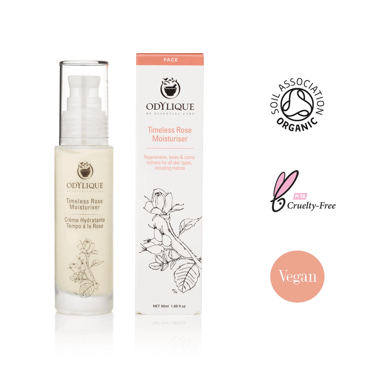 Crème Hydratante Rose Éternelle 50 ml, Odylique