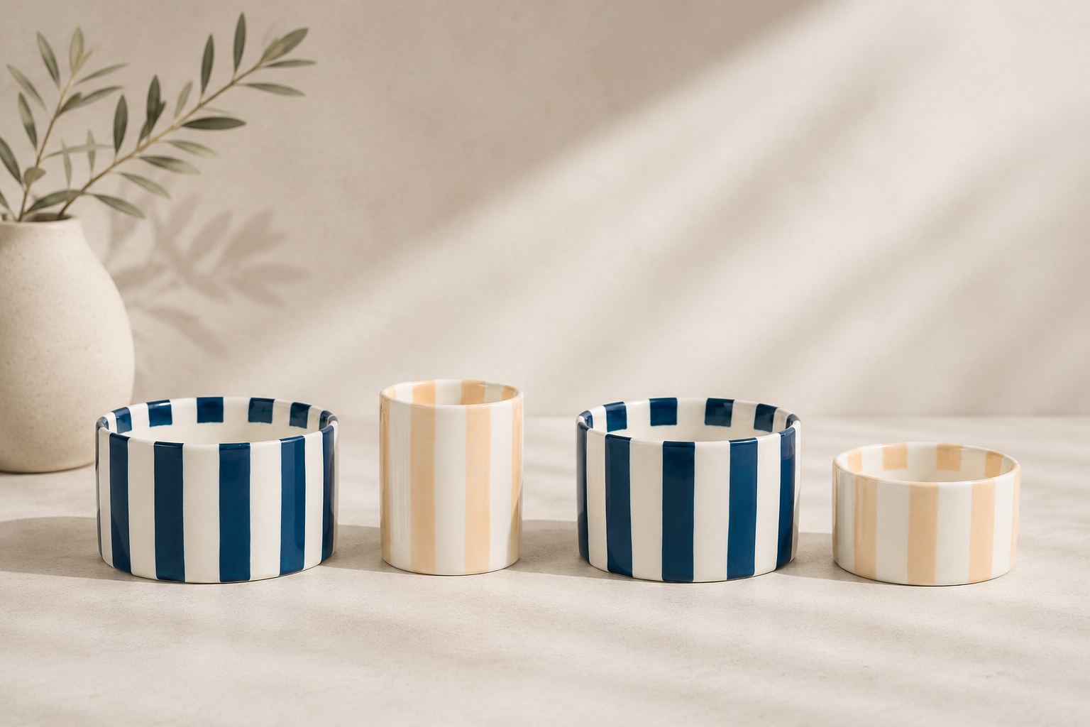 Aperitif | Gestreifte Schalen - 4er-Set