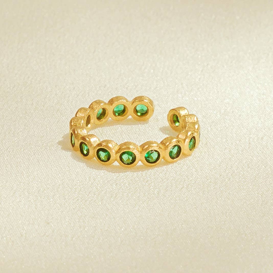 Amélia Green Ring | Vergoldet mit Satin-Finish