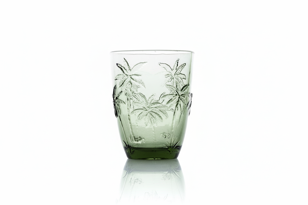 Palm Breeze | Verre à eau en verre recyclé vert