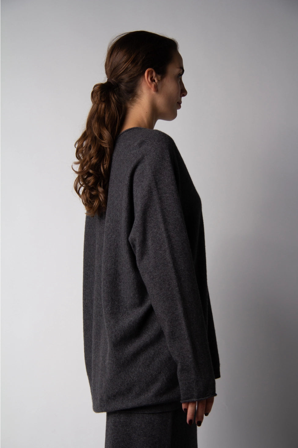 Kaschmir-Mischgewebe V-Ausschnitt Pullover, LÈMME