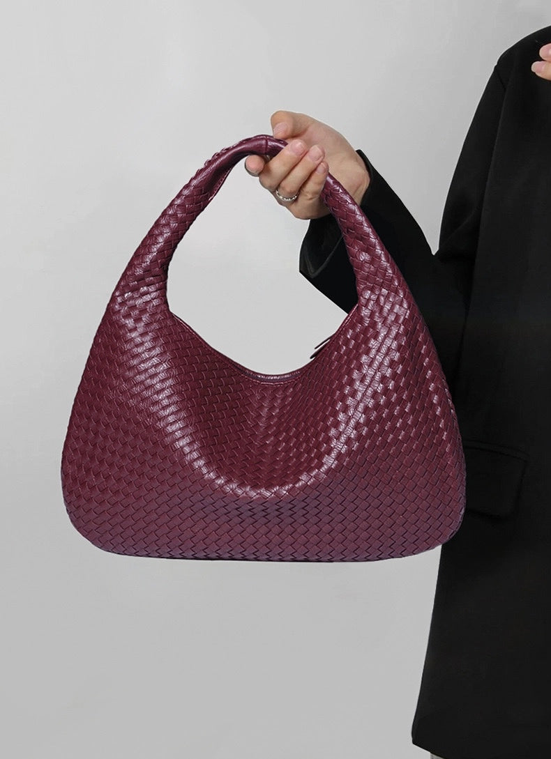 Vegane gewebte Schultertasche, Größe L