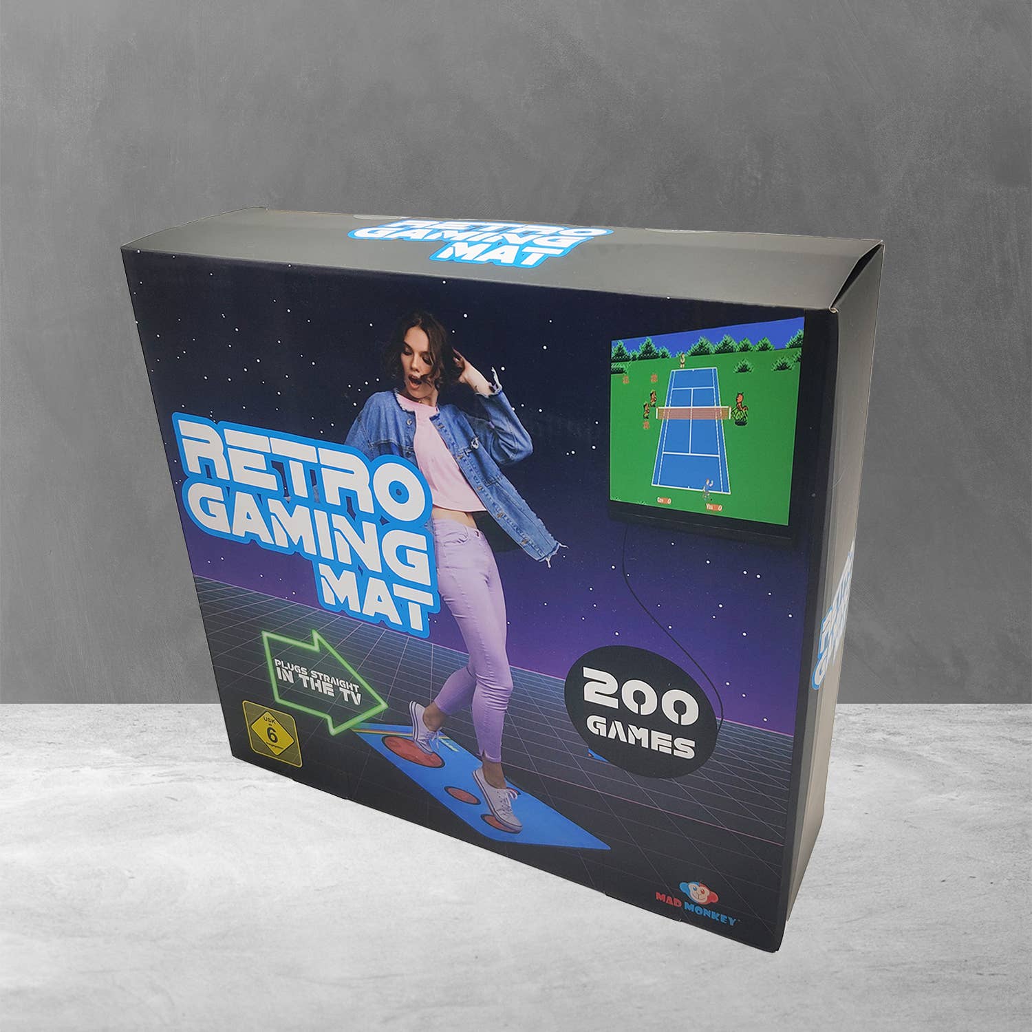 Retro-Spielmatte mit 200 integrierten 8-Bit-Spielen – für TV (AV-Anschluss)