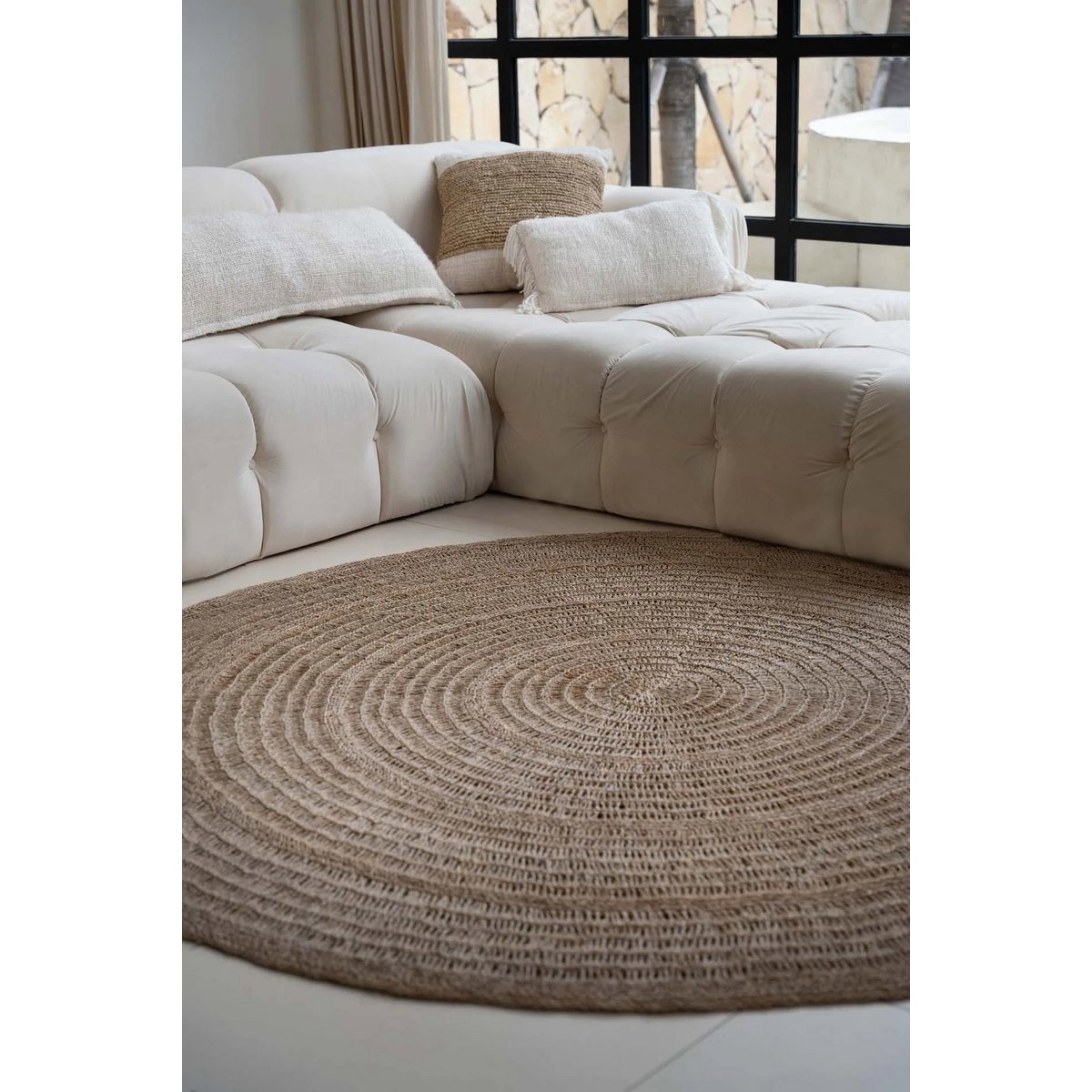 Le tapis Seagrass – tapis rond naturel en jonc de mer, 200 cm