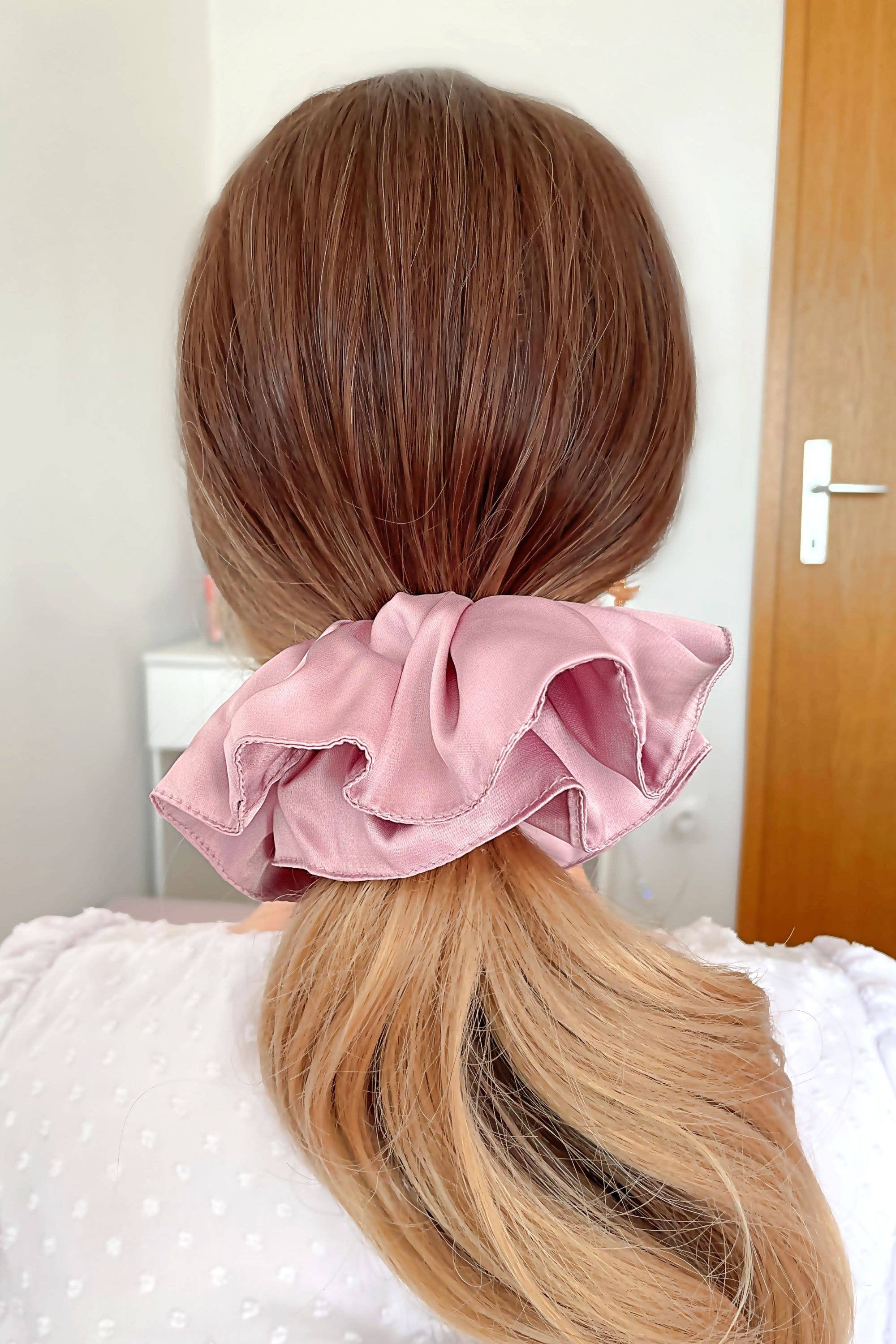 Handgemachte Seiden-Scrunchies-Set | Pastellfarben