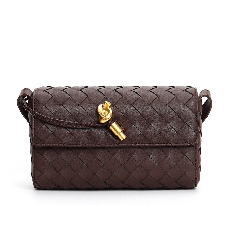 Leather woven envelope bag