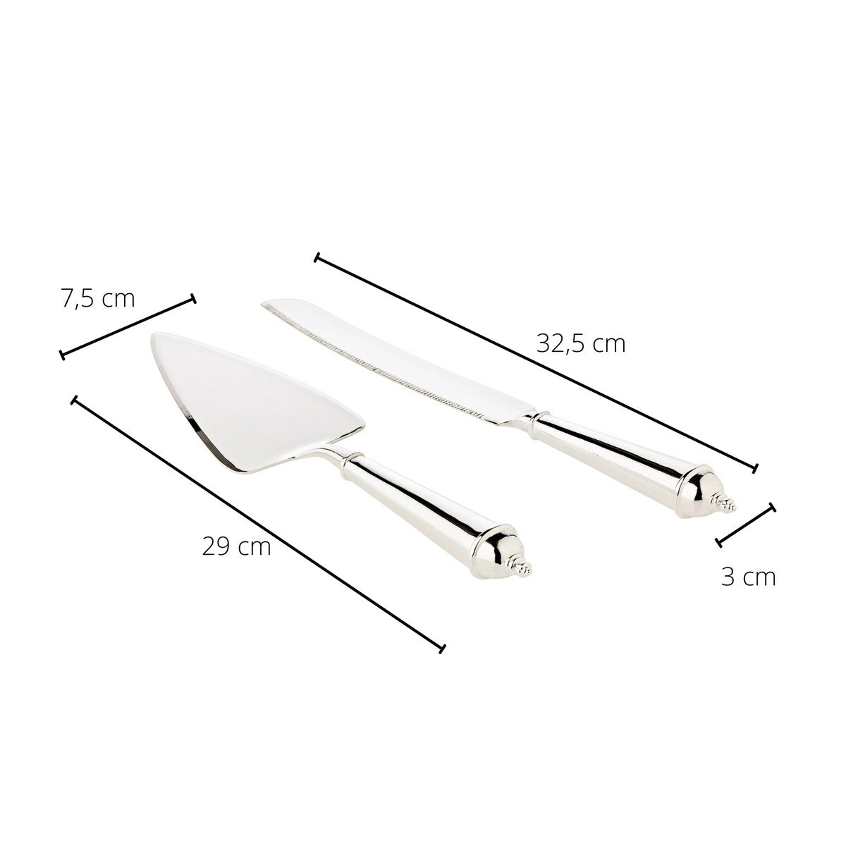 Ensemble à gâteau plaqué argent avec pelle et couteau | EDZARD