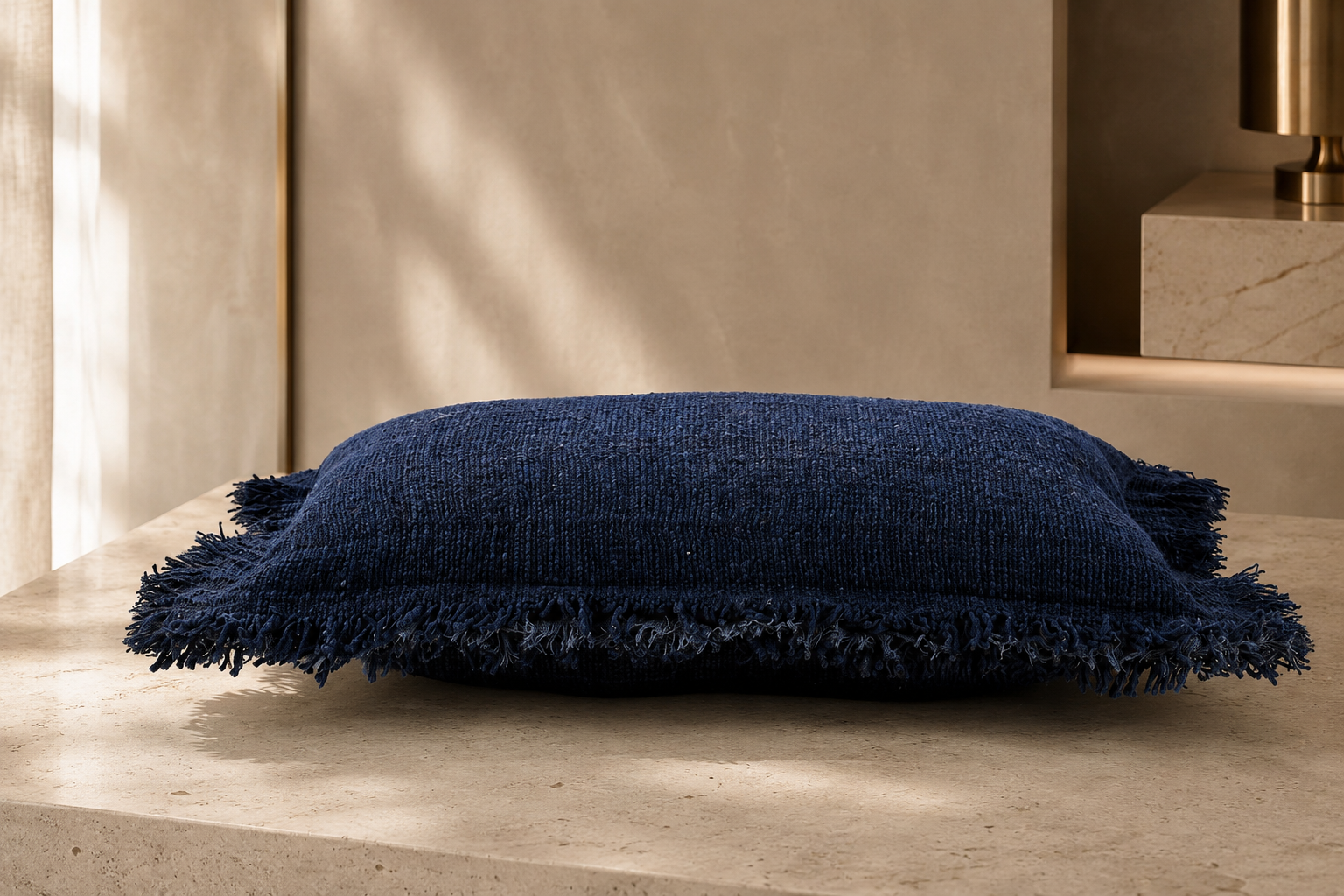 Azure Fringe Kuddfodral Indian Blue 30x50 cm | Bazar Bizar