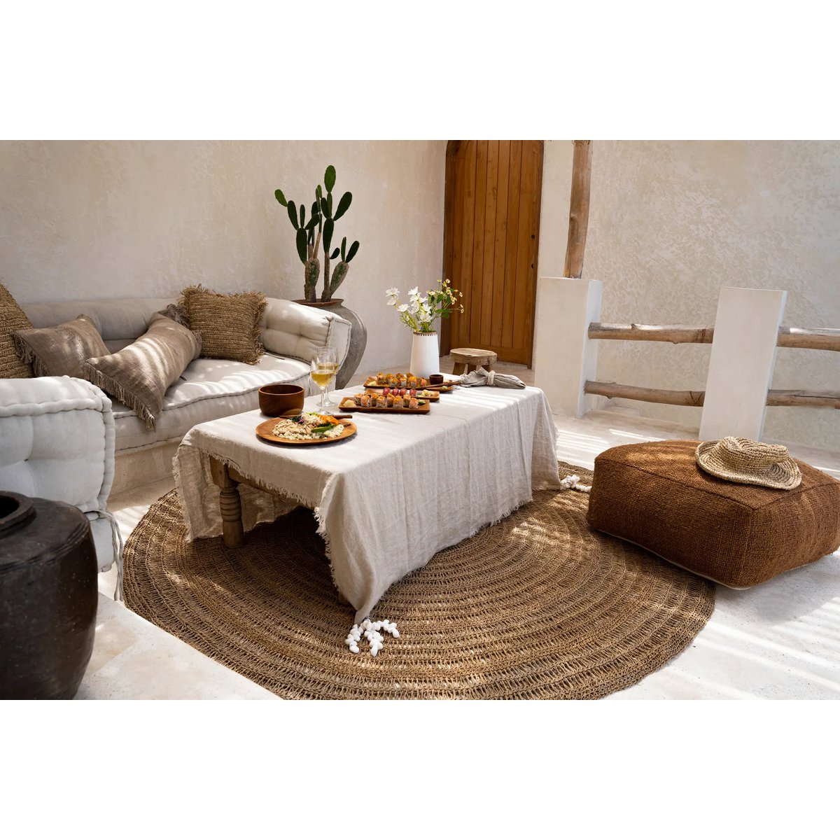 Le tapis Seagrass – tapis rond naturel en jonc de mer, 200 cm