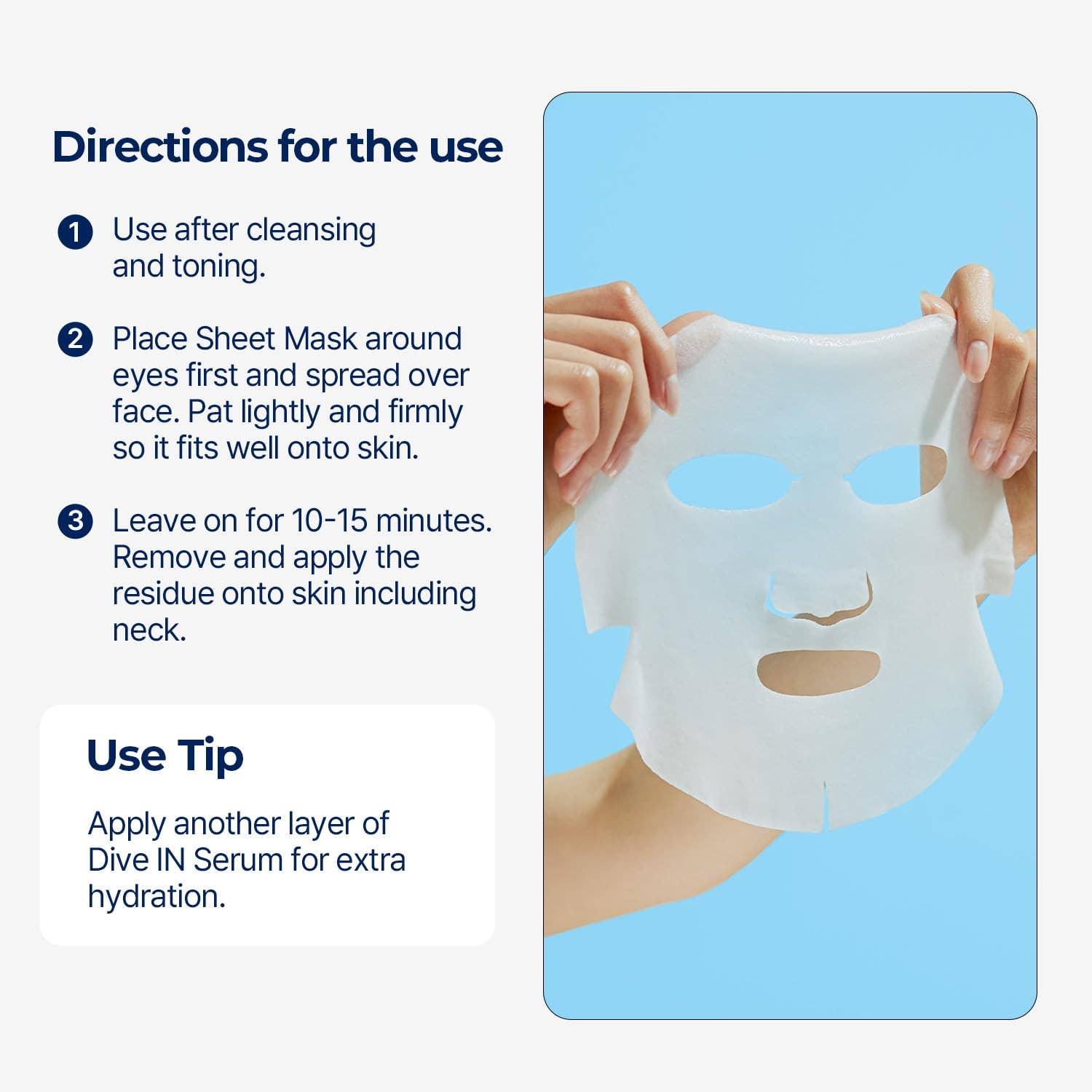 Torriden DIVE-IN Hyaluronsyra Ansiktsmask – Djupverkande fukt och lugnande vård